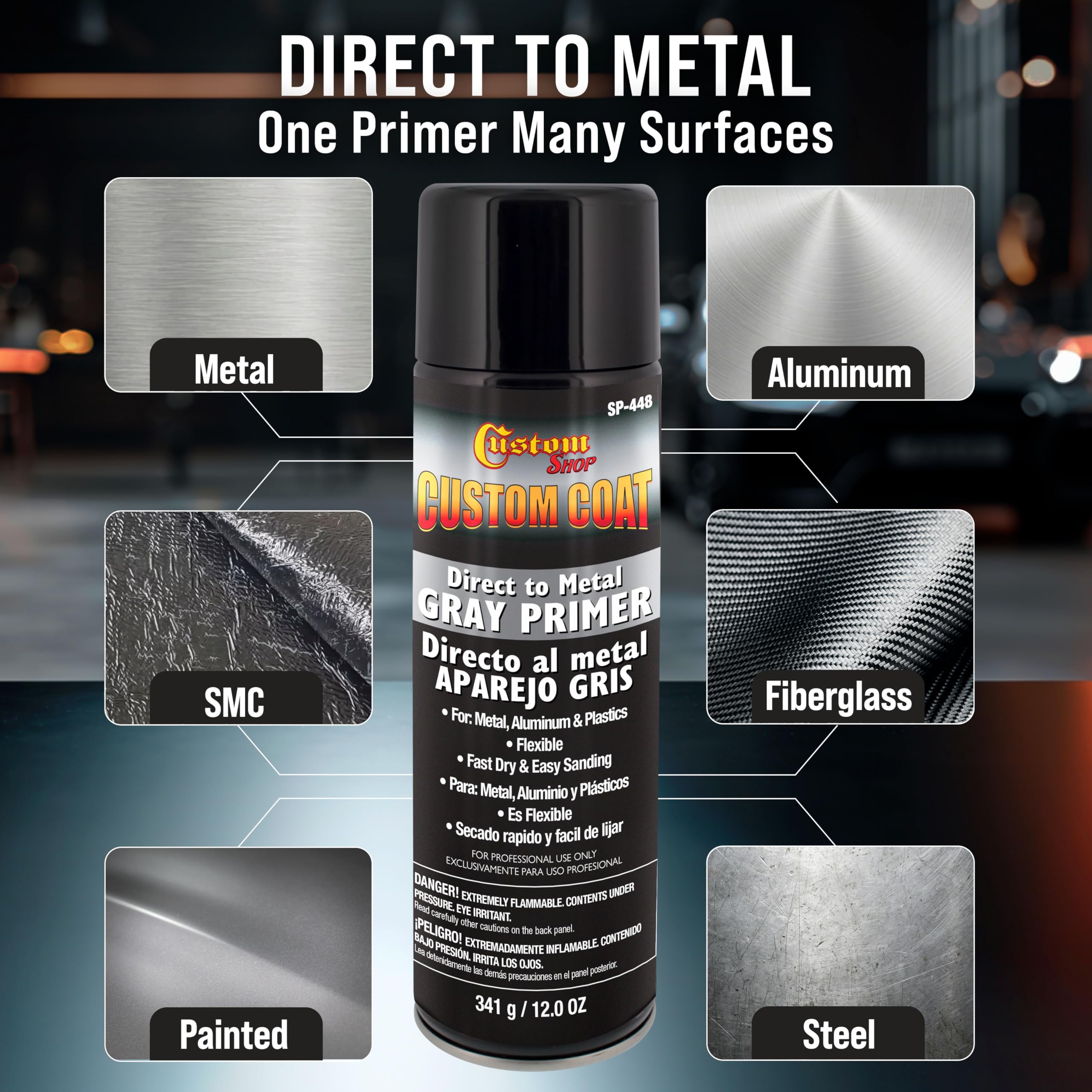 Custom Shop 1K High Build Primer Spray Paint application nozzle closeup enables smooth even coverage