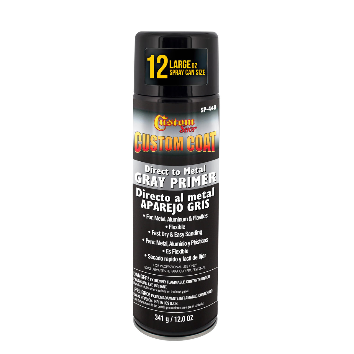 Custom Shop 1K High Build Primer Spray Paint grey can ready for priming metal and plastic