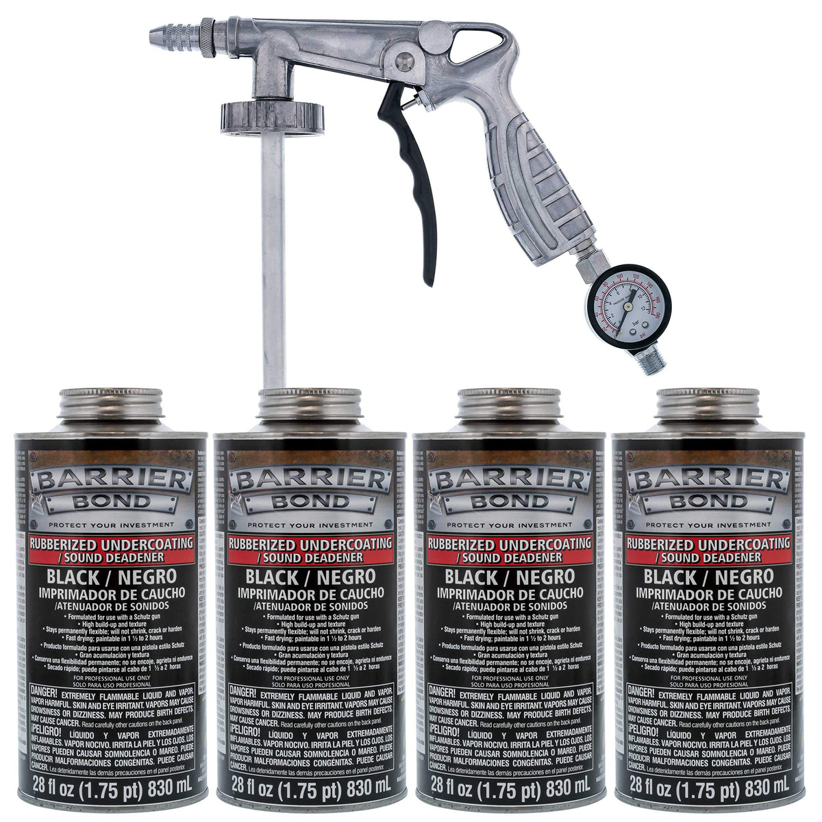 Custom Shop Barrier Bond rubberized undercoating spray for vehicle undercarriage protection and noise reduction