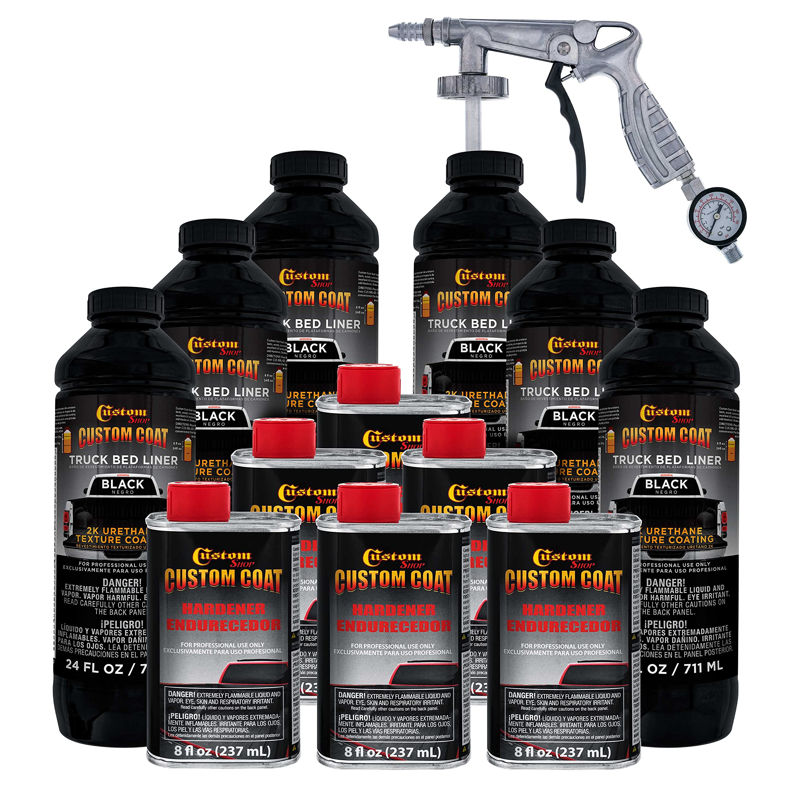 Custom Coat Black 1.5 Gal Kit shown for durable truck bed protection