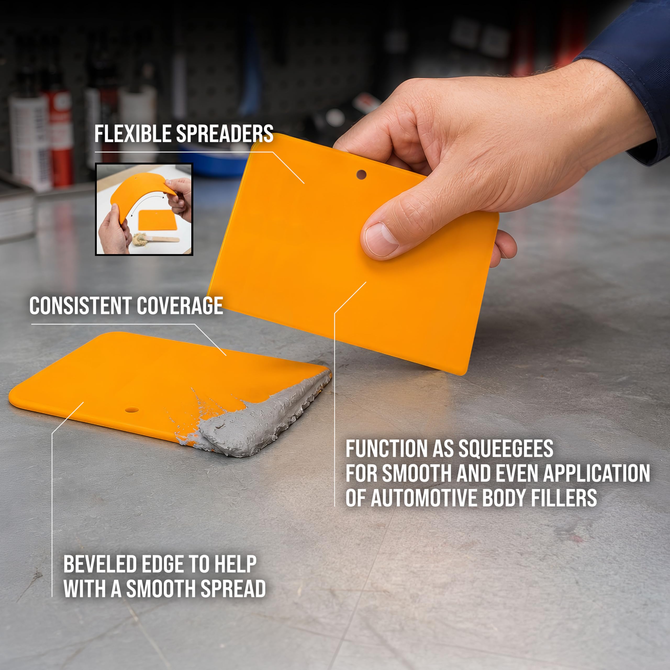Custom Shop flexible spreader ideal for even epoxy resin pours and glaze work.