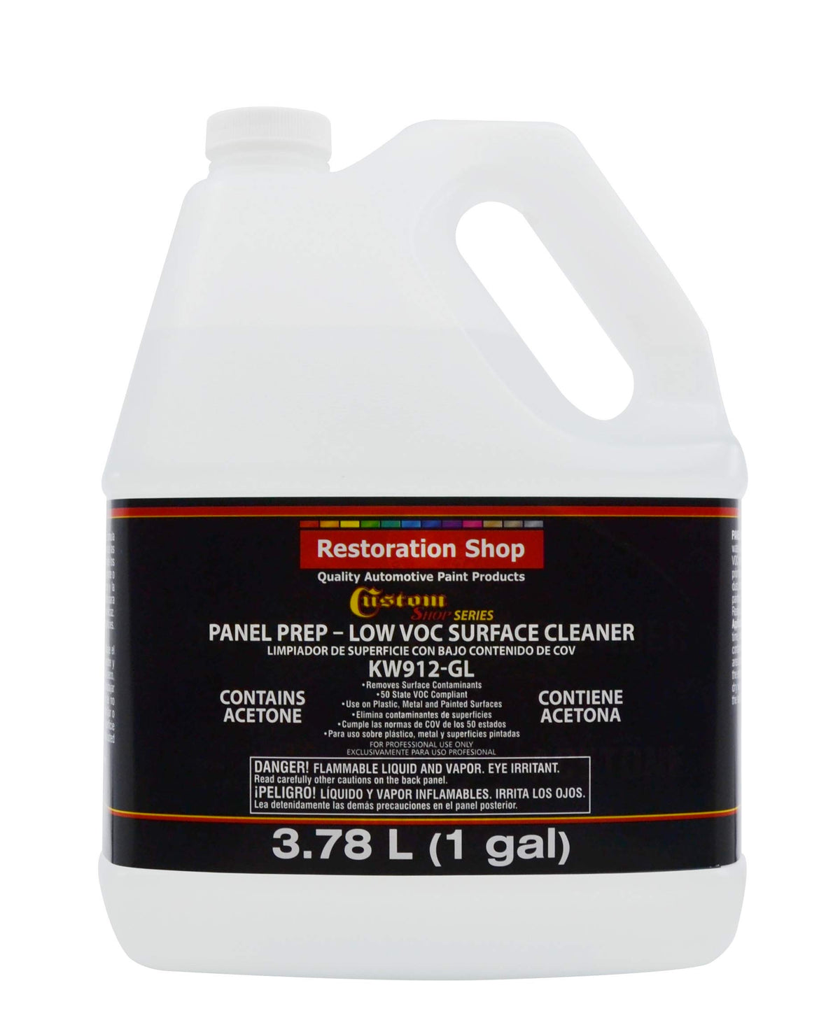 Custom Shop Panel Prep Degreaser bottle ready for automotive cleaning.