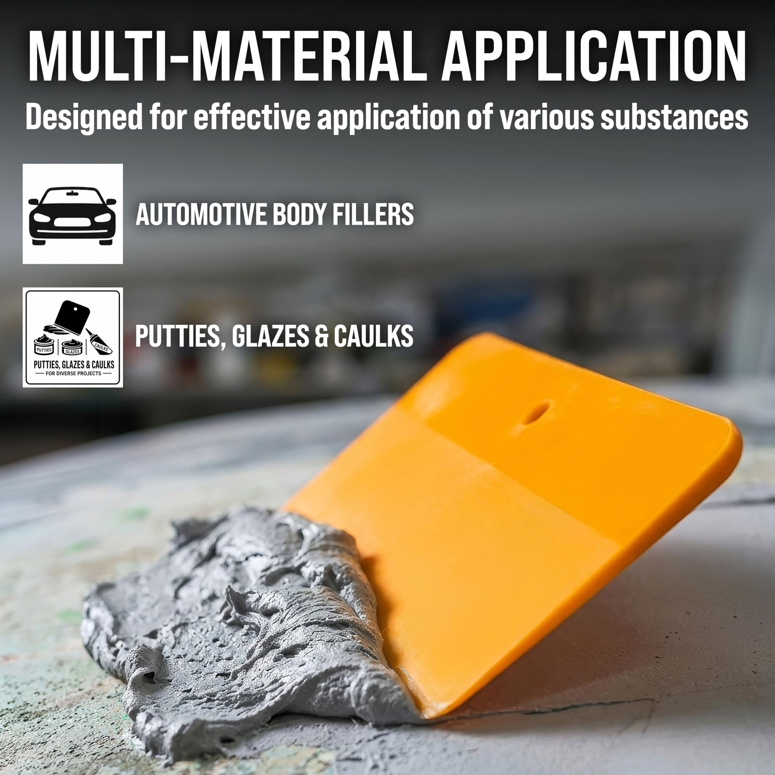 Custom Shop putty and glaze spreader for even application.