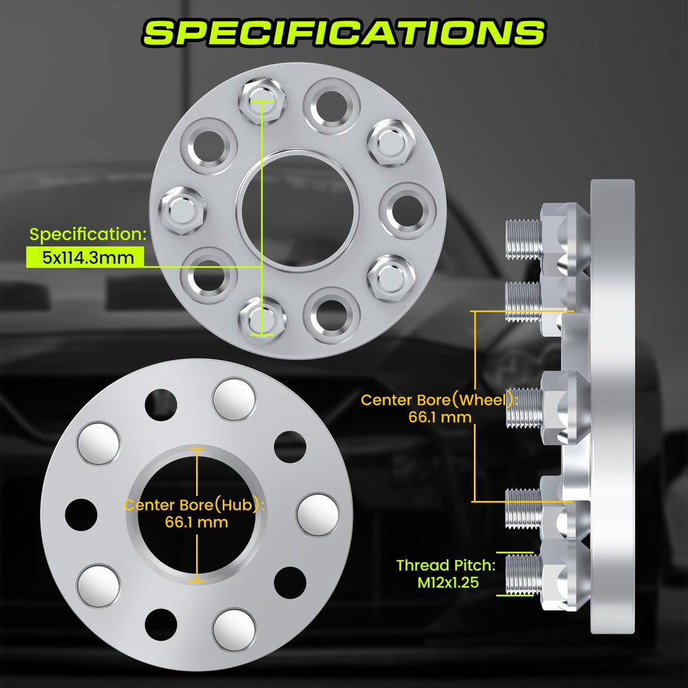 Customadeonly spacer image highlights 66.1mm reach for precise hub alignment