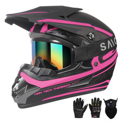 CUTEY pink youth motocross helmet full-face for off-road riding