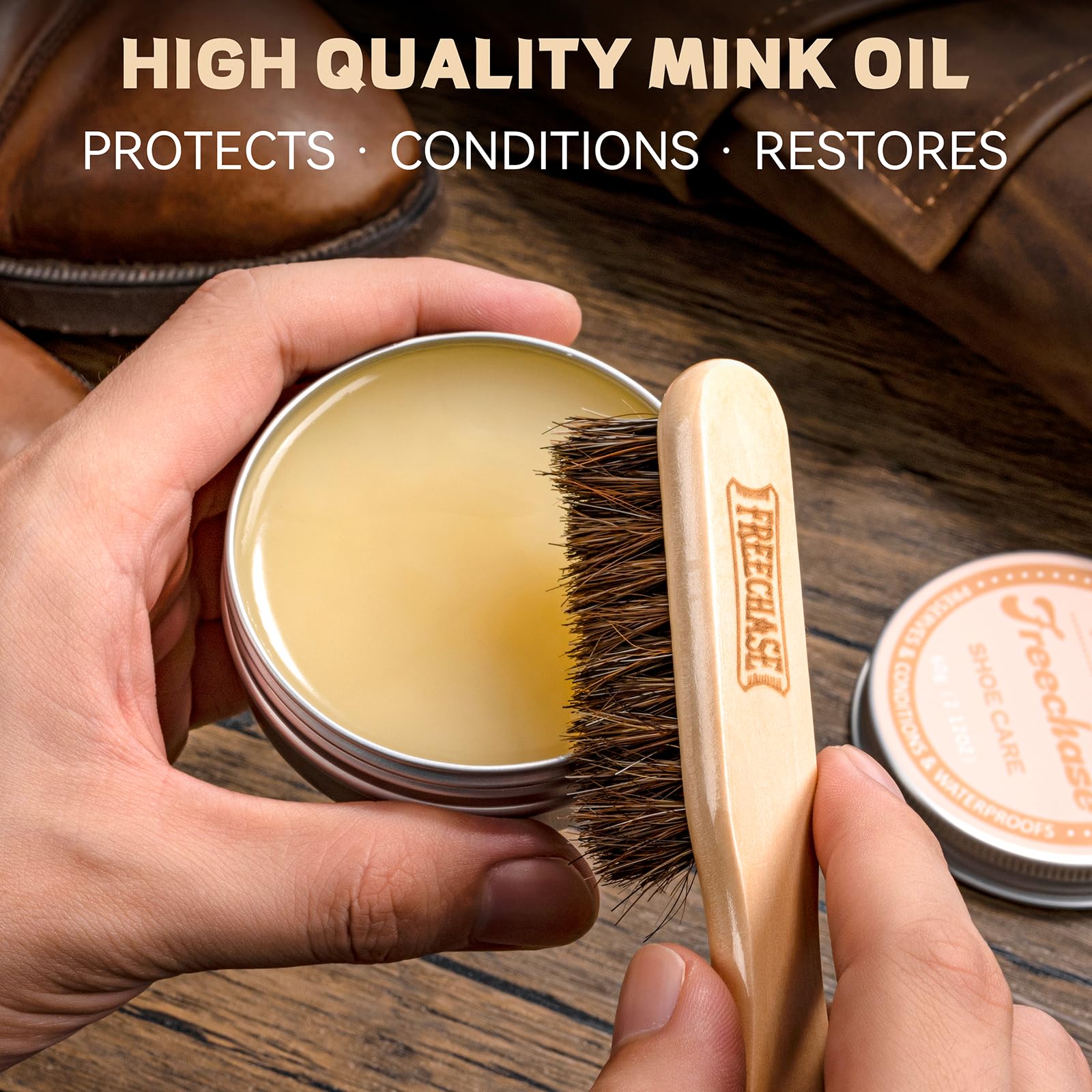 CUTEUP horsehair brush for lifting dirt without harming leather fibers