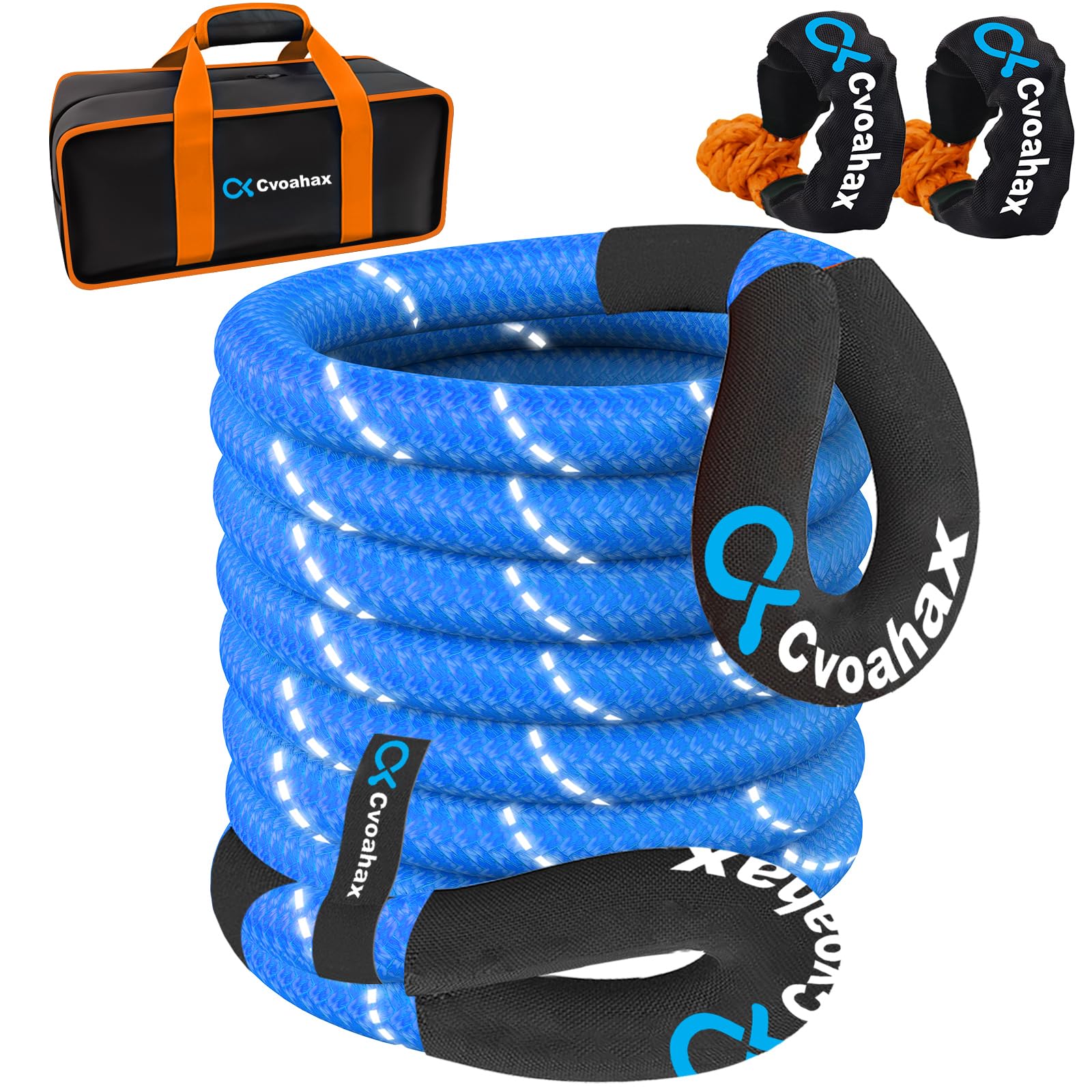 Cvoahax kinetic recovery rope blue 1x30ft ready for rugged pulls