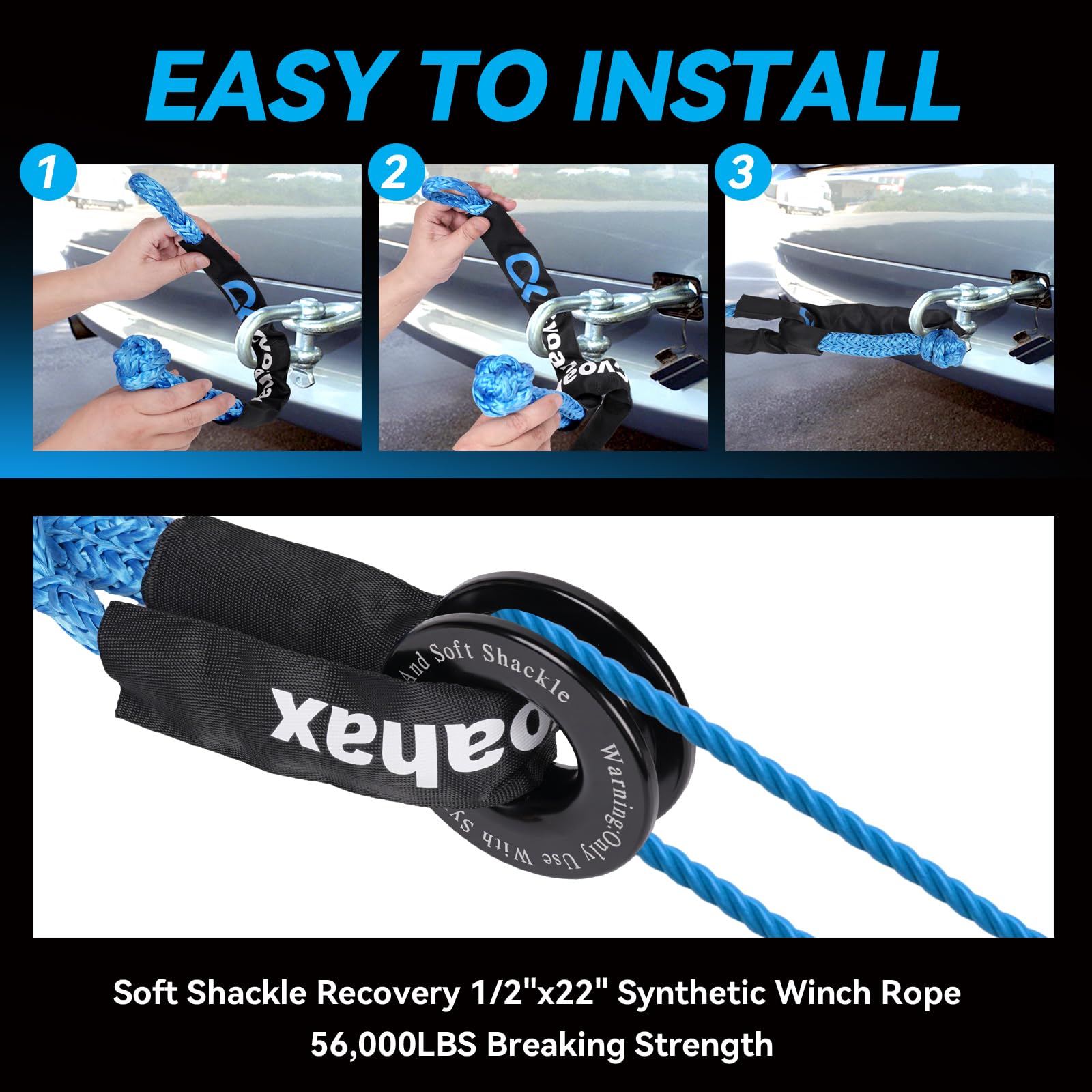 Cvoahax off-road recovery setup ready for mud, sand, or snow use