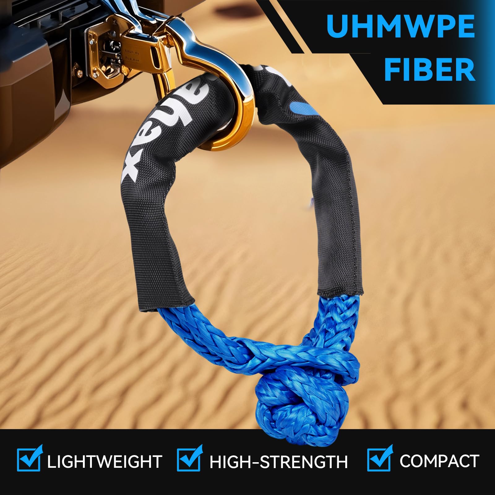 Cvoahax soft shackle with UV-resistant coating resists sun exposure