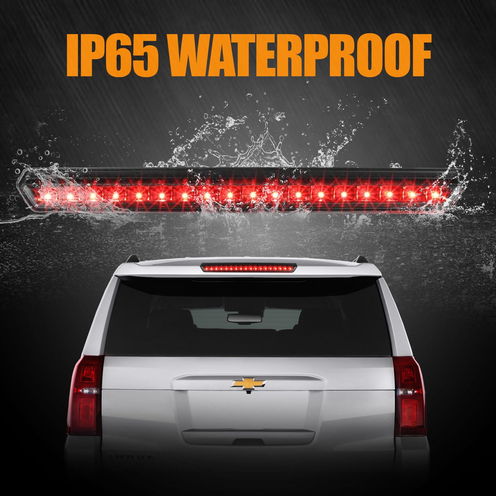 Cxdar center cab stop light in black housing for all-weather reliability