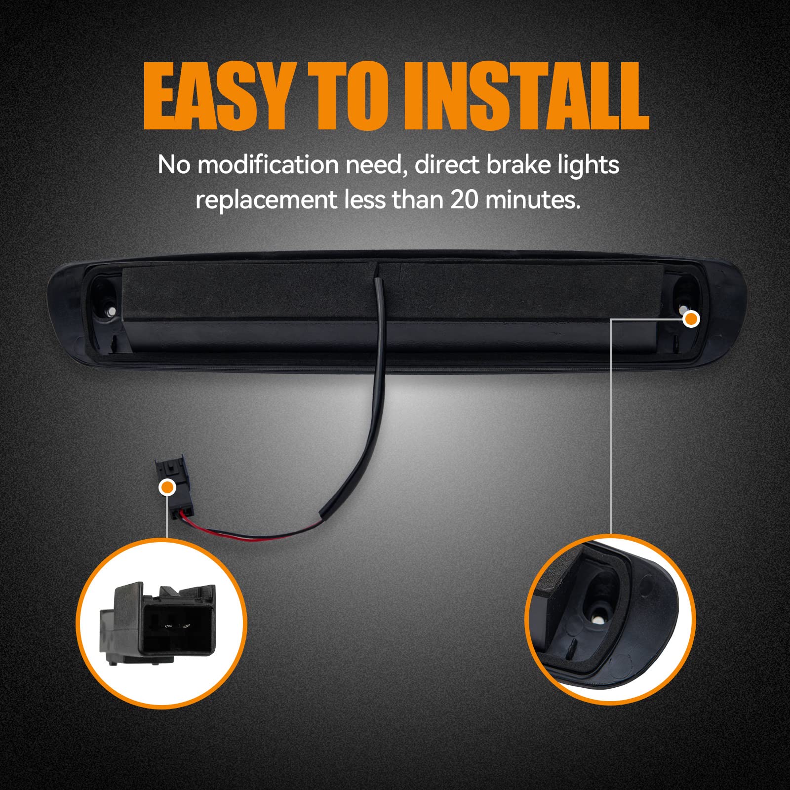 Cxdar IP65 waterproof brake light withstands rain and snow