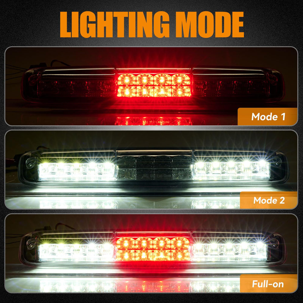 CXDAR rear center lamp on cab roof with LED array for clear signaling.
