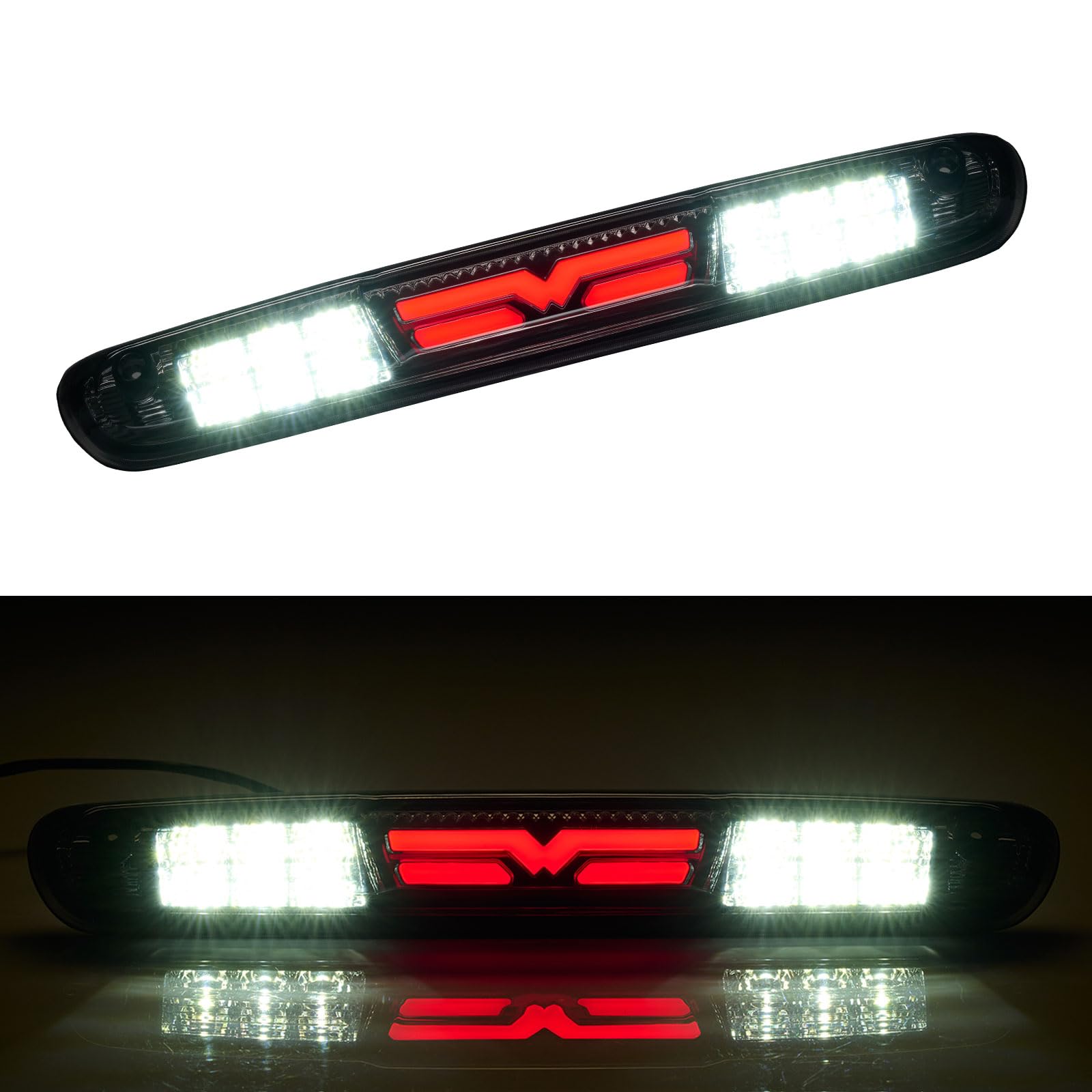 Cxdar third brake light closeup assembly shows precise fit and bright LEDs