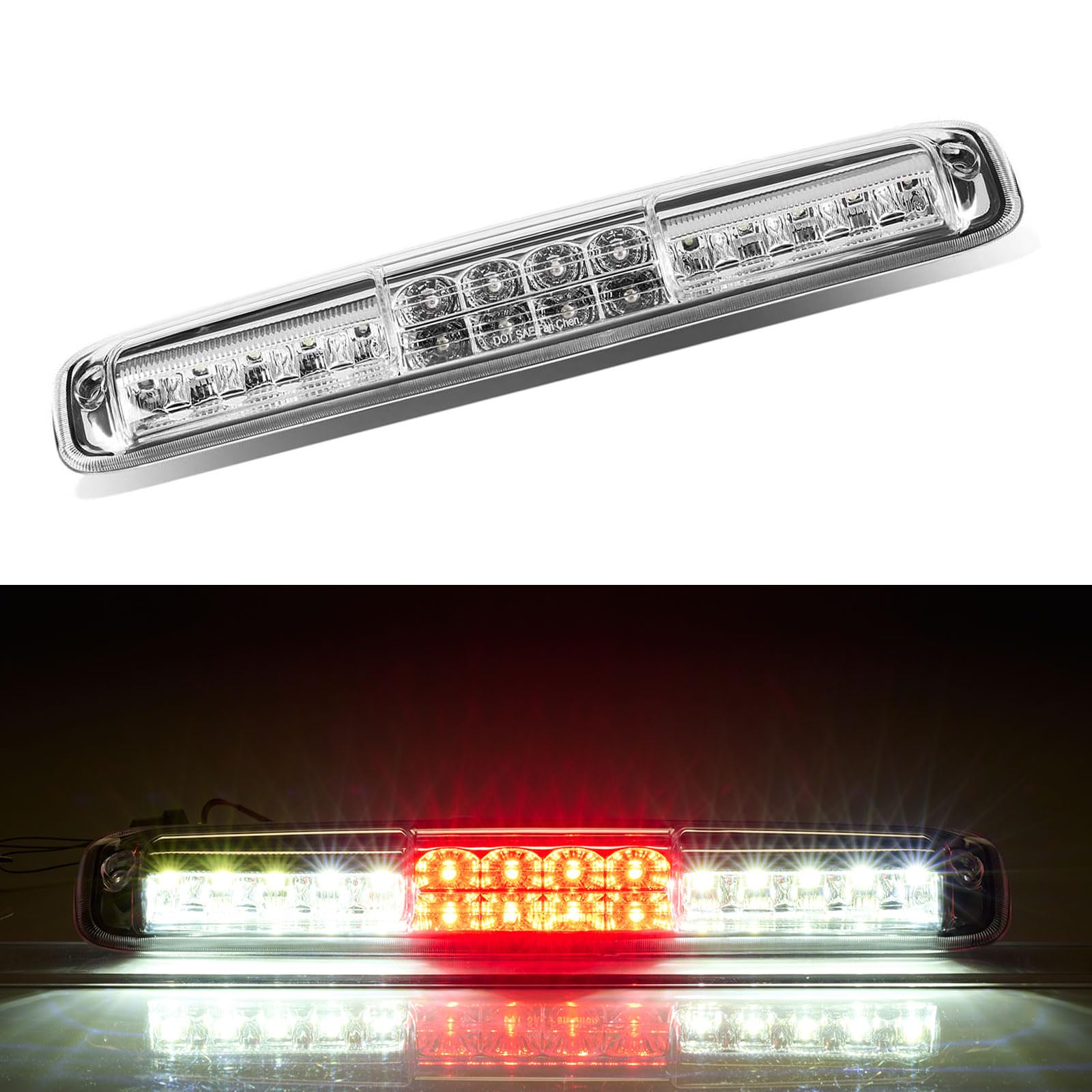 CXDAR third brake light with smoke lens, high-mount design for improved rear visibility.