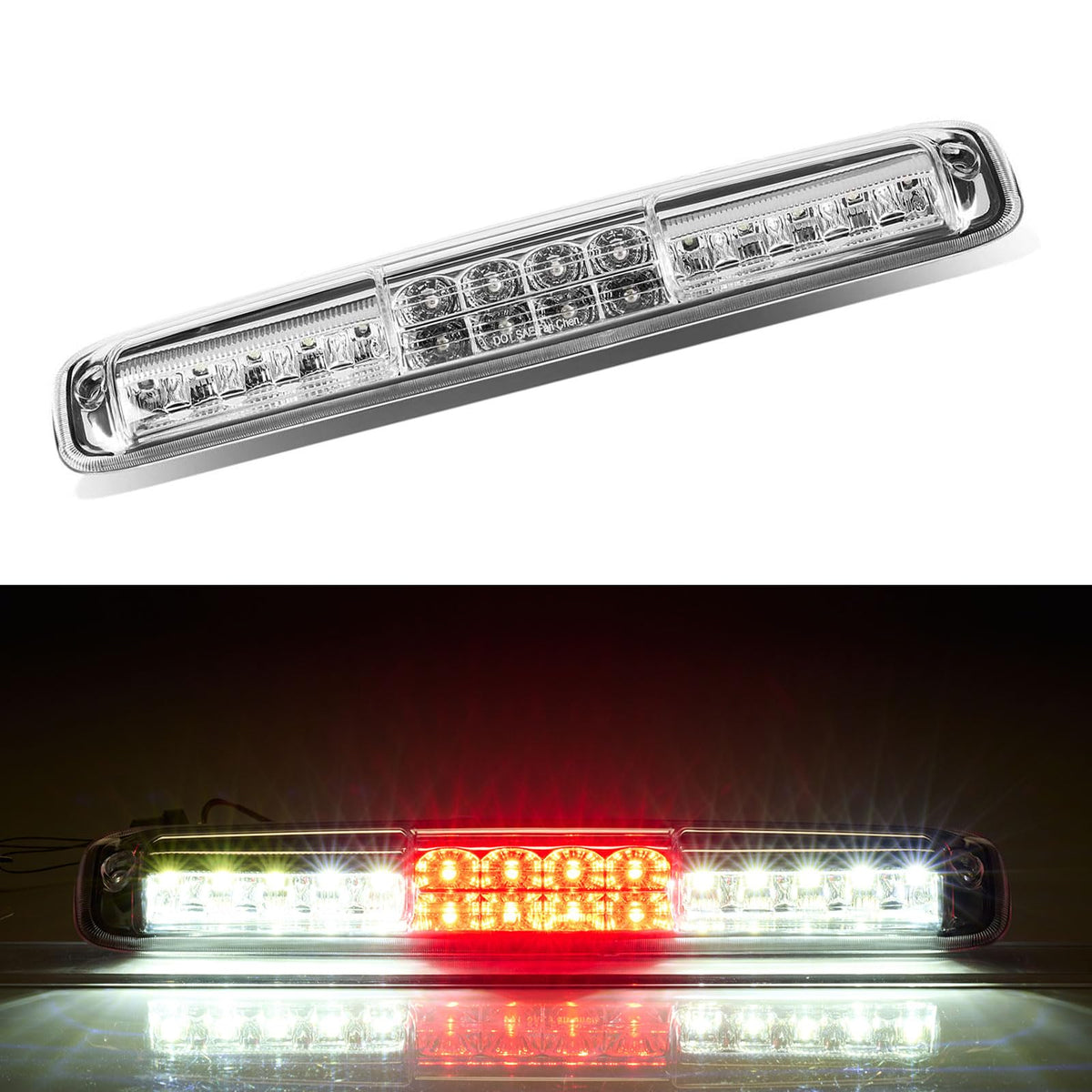 CXDAR third brake light with smoke lens, high-mount design for improved rear visibility.