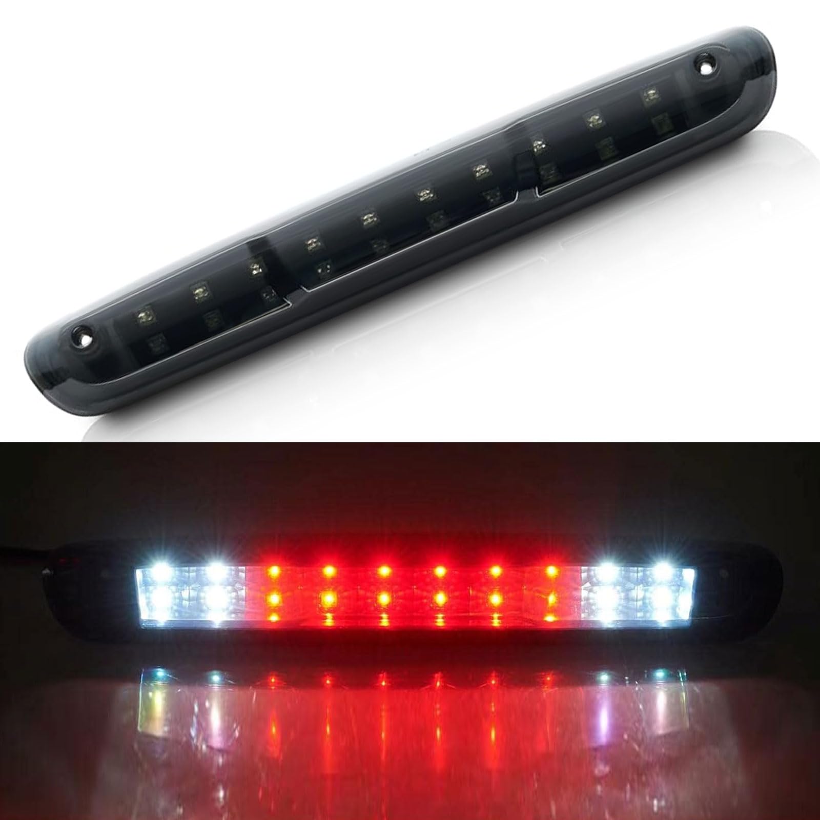 CXDAR third brake light with smoke lens enhances visibility for Chevy Silverado.