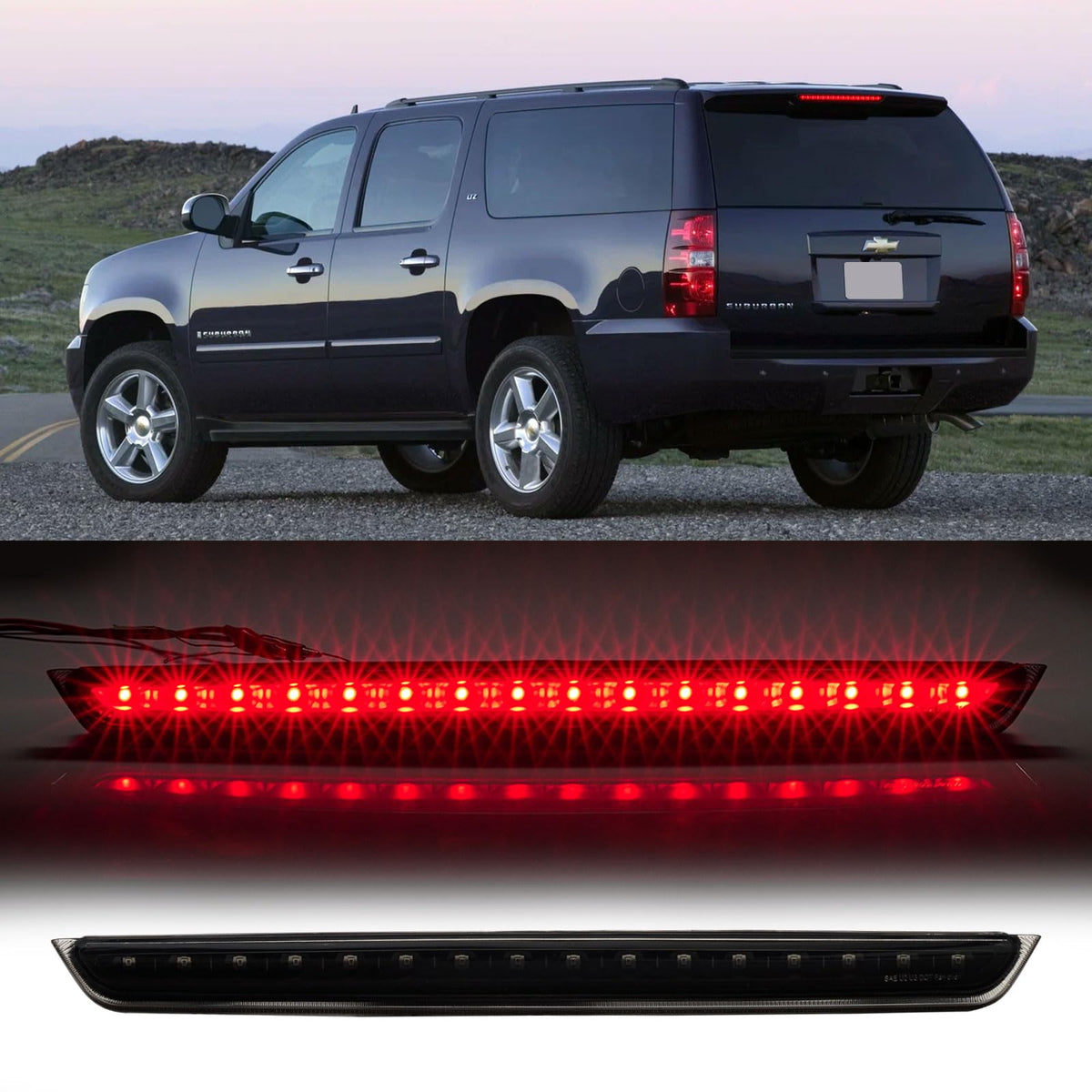 Cxdar third brake light for Tahoe 2007-2014 enhances rear visibility with bright LEDs.