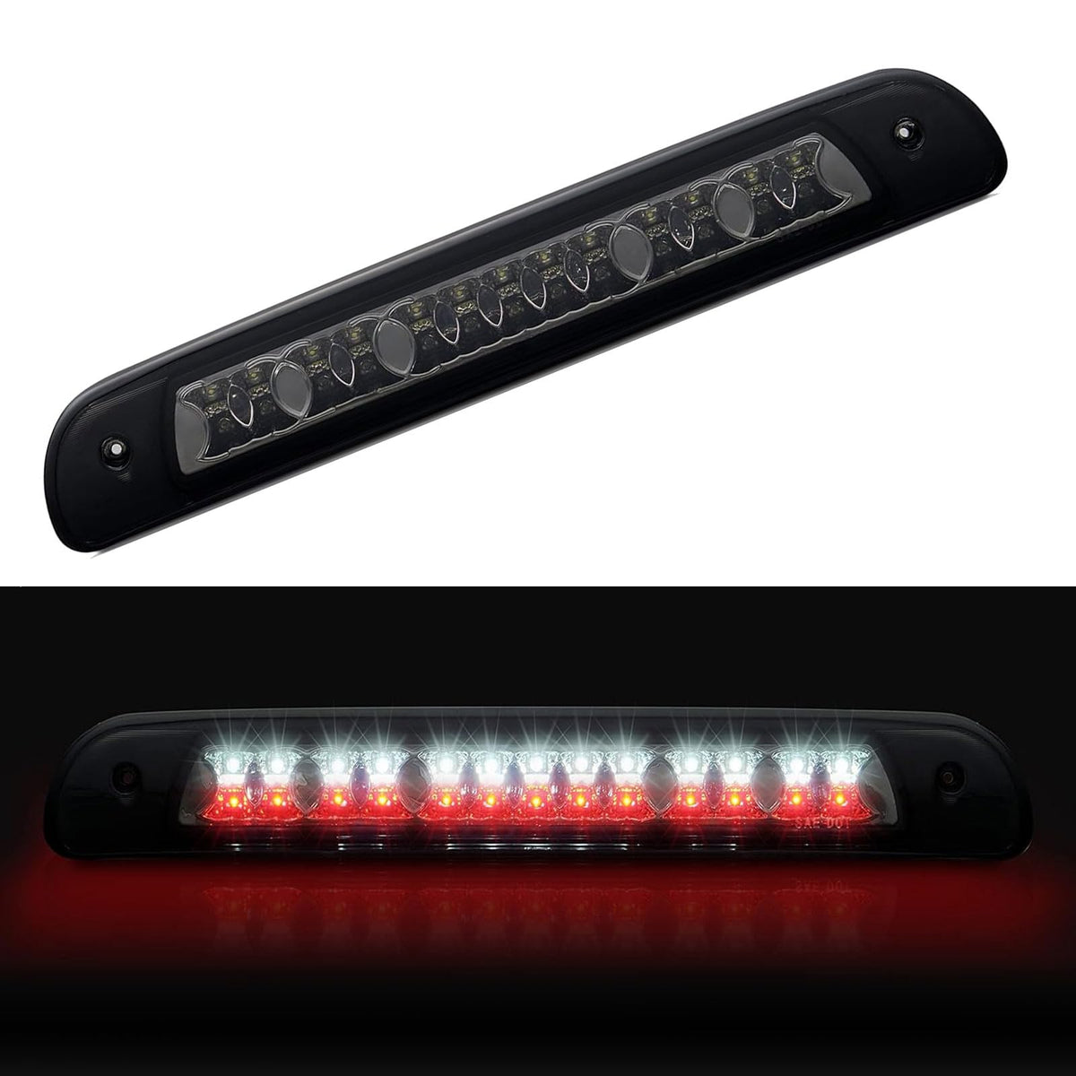 Cxdar third brake light with smoke lens on Toyota Tundra, improved braking visibility