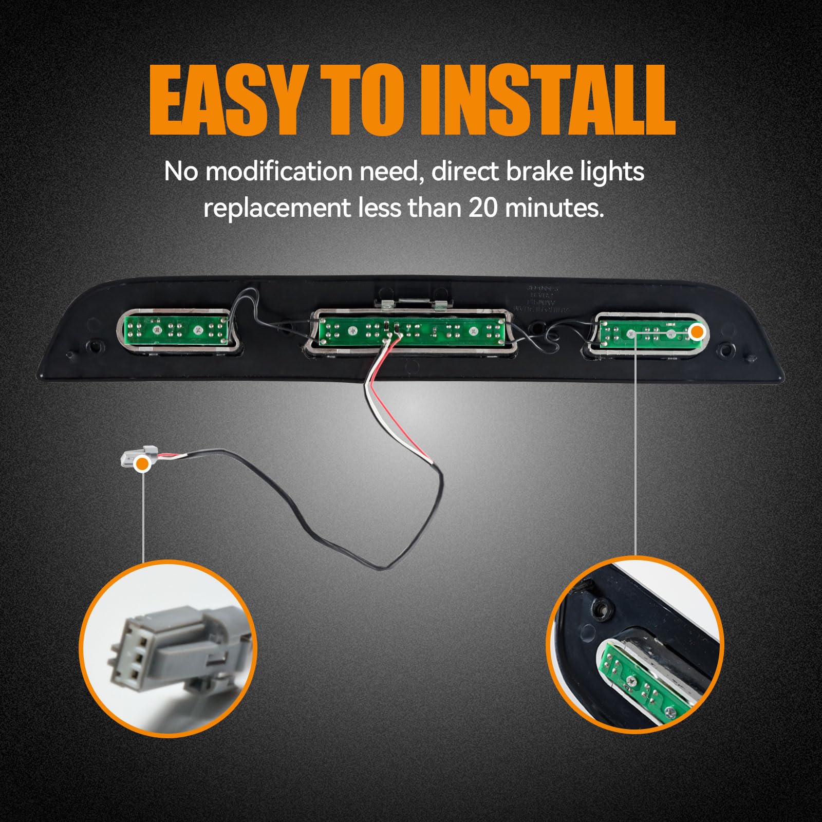 Cxdar waterproof lens brake light, IP65 rated for all-weather performance