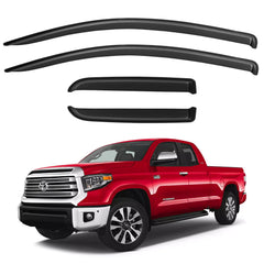 Cxdar Tundra out-channel visor front left double cab enhances rain deflection and airflow.