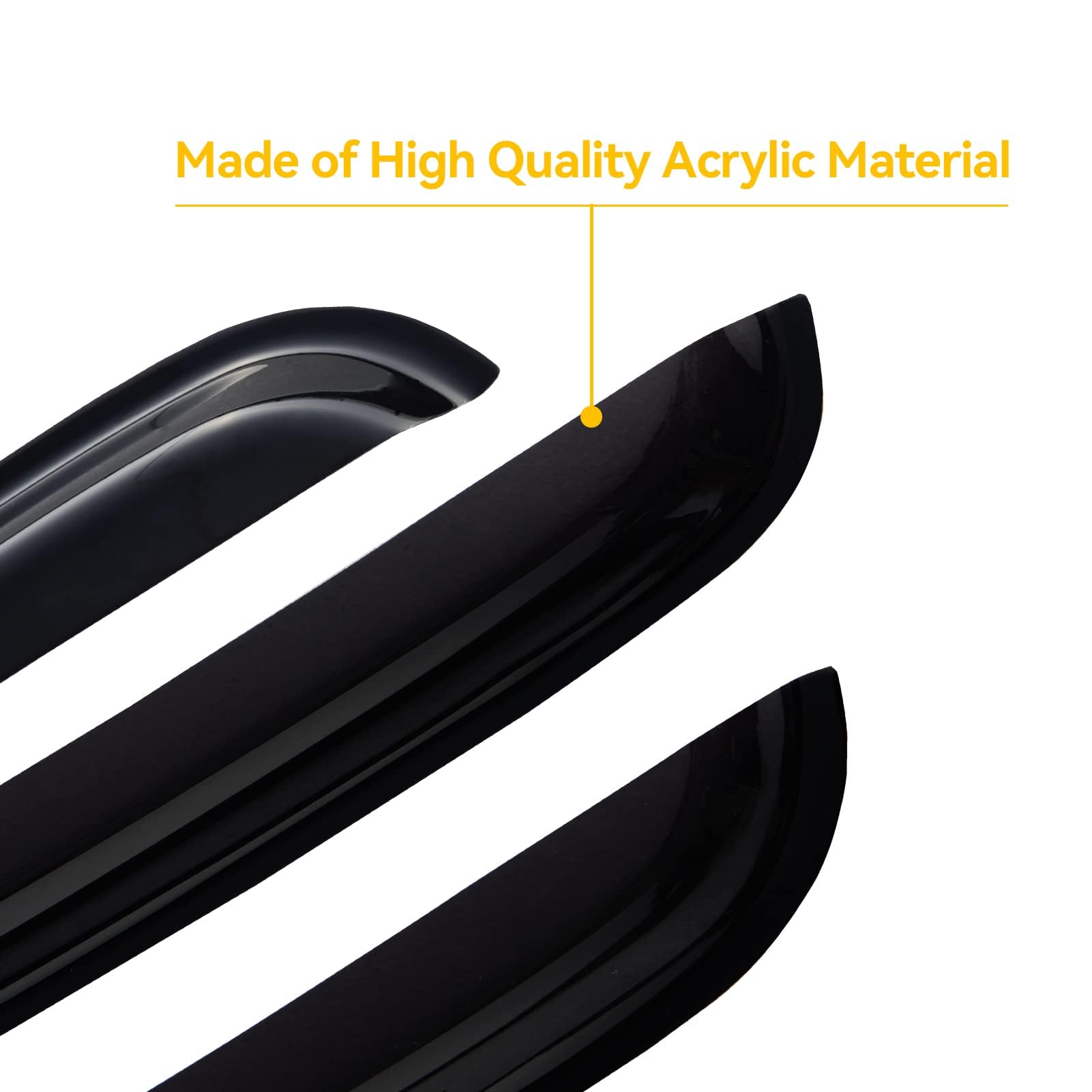 Cxdar Tahoe rear-left rain guard provides airflow and rain defense.