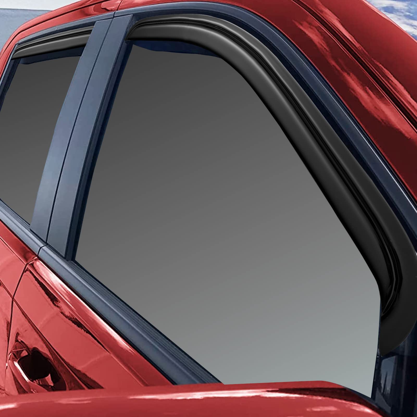 Cxdar window rain guards on F-150 Super Cab side view demonstrating style and protection.