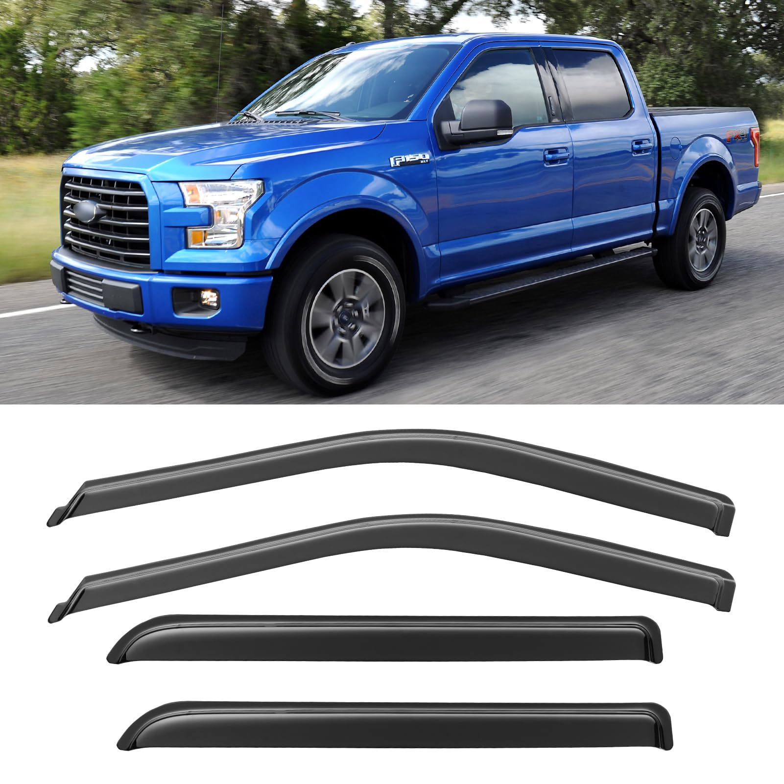 Cxdar window rain guard front left door enhances rain protection and airflow.