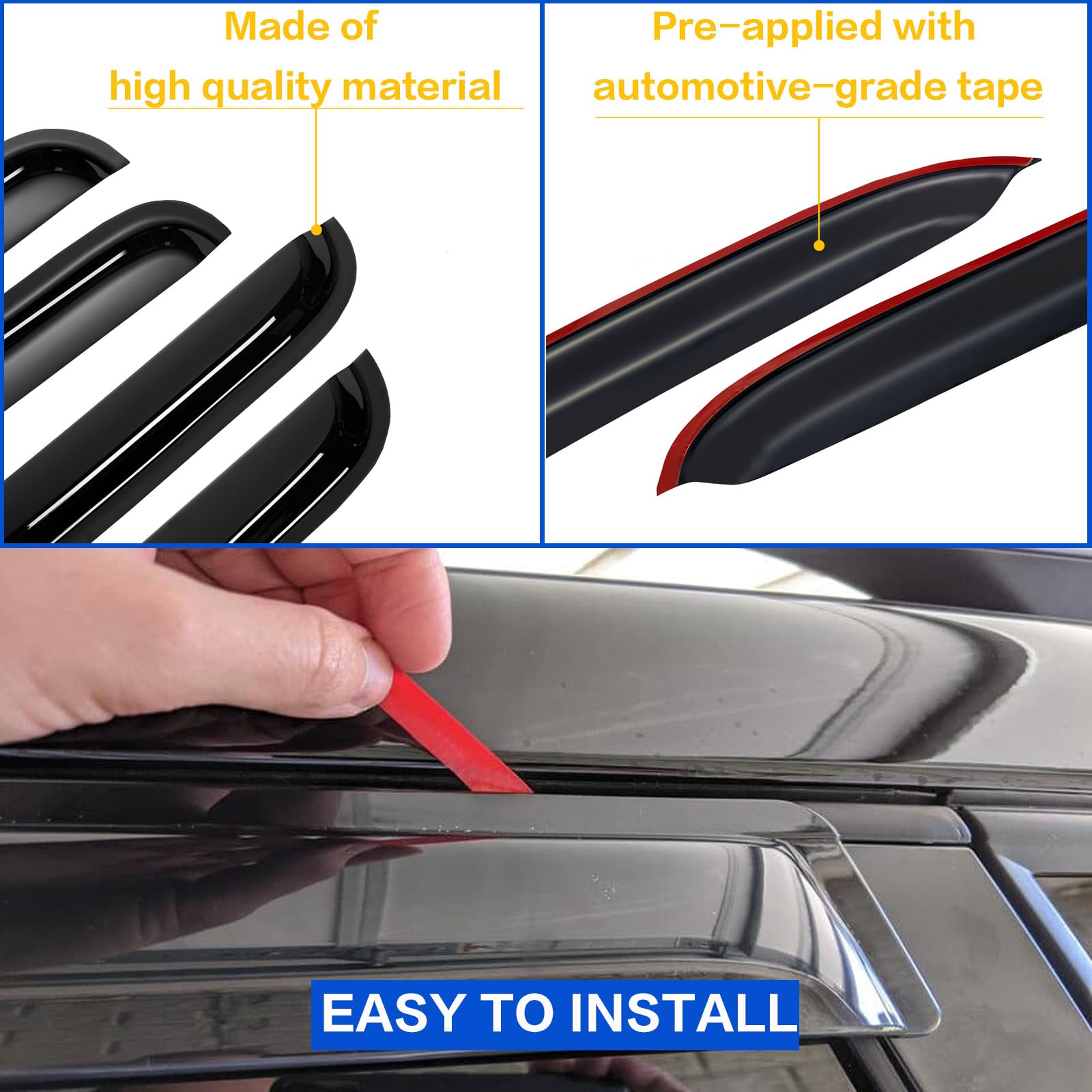 Cxdar window visors installation on F-150 outside mounting for quick venting.