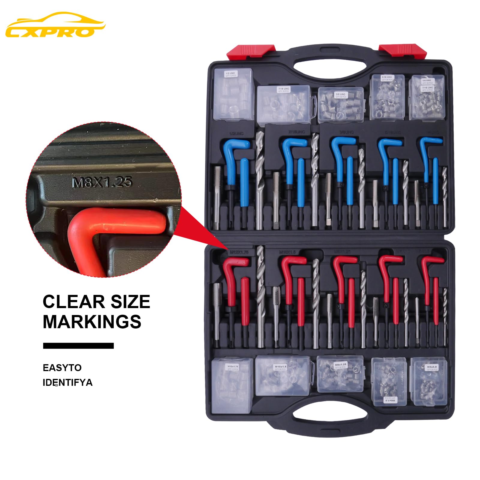 HSS drill bits and taps for precise thread restoration.