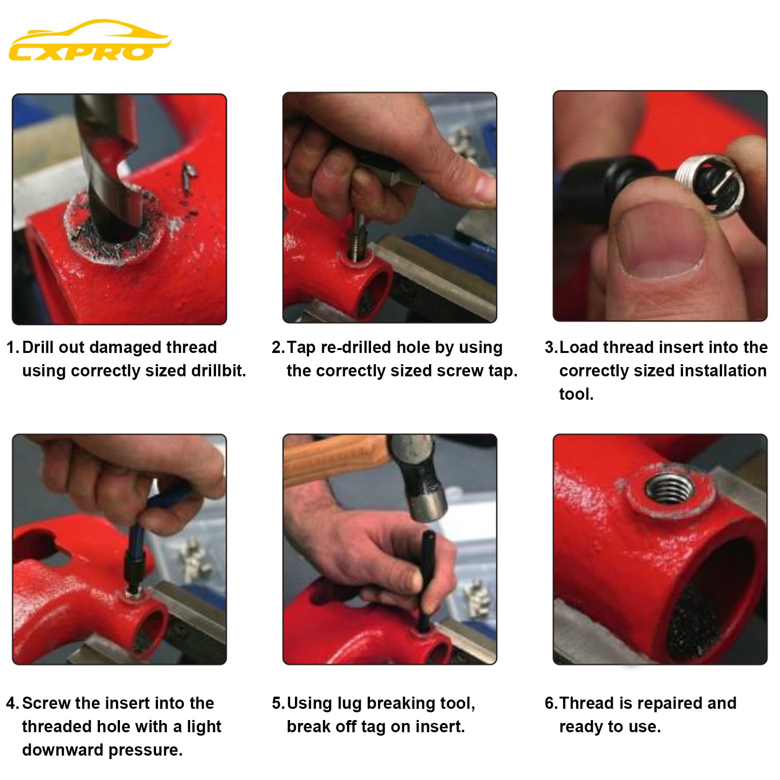 SAE sizes 1/4 to 1/2 inch cover common bolt repairs.