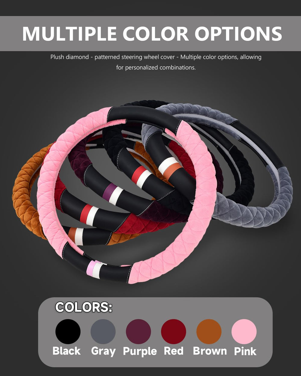 Easy-install burgundy steering wheel cover from Cxtiy ready to slip on in seconds.