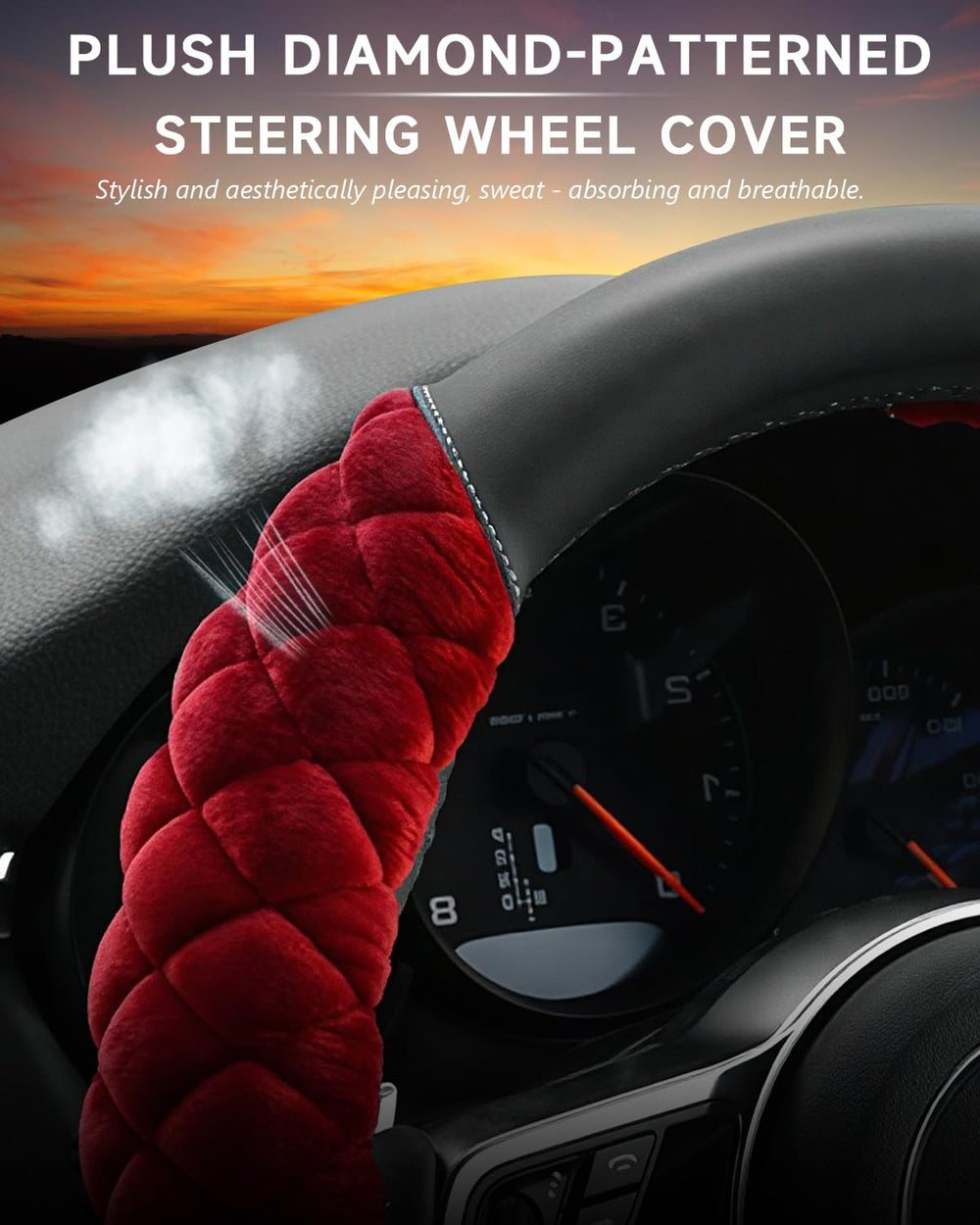 Stitch detail on Cxtiy burgundy cover shows flat-seam finish and durability.