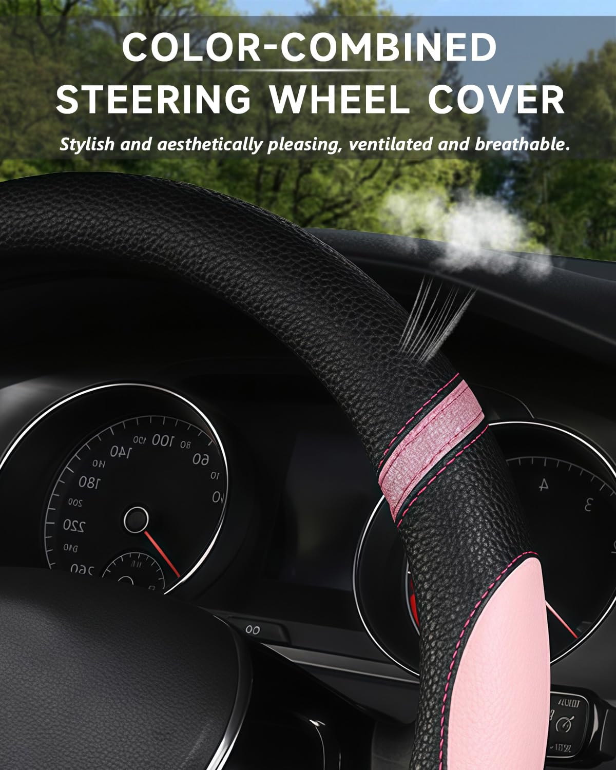 Cxtiy women's pink car interior accessory adds style