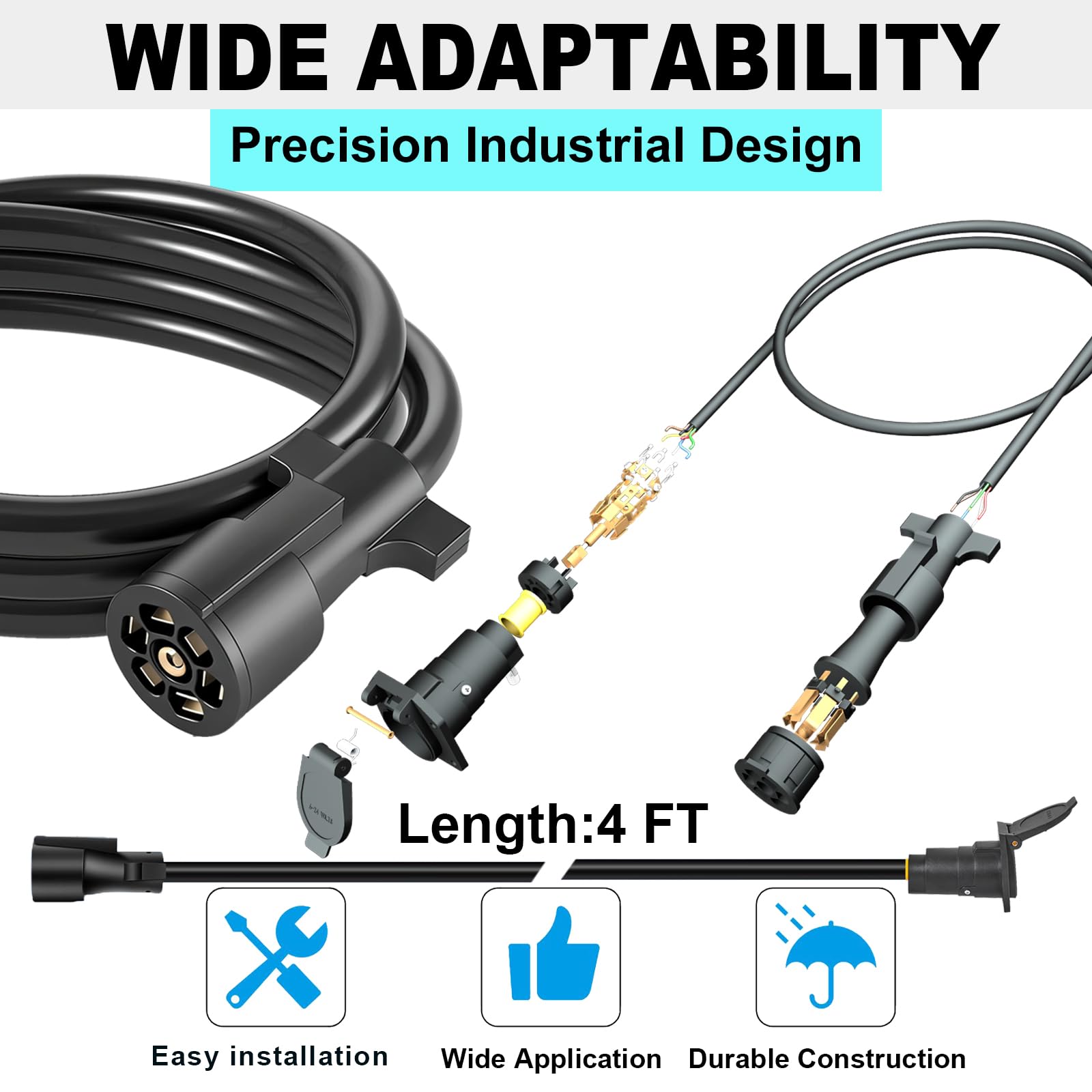 CXTM thermoplastic rubber shell protecting the wire from elements