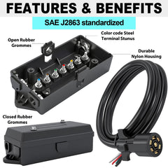 CXTM heavy-duty trailer cord-pigtail connected for reliable power transfer