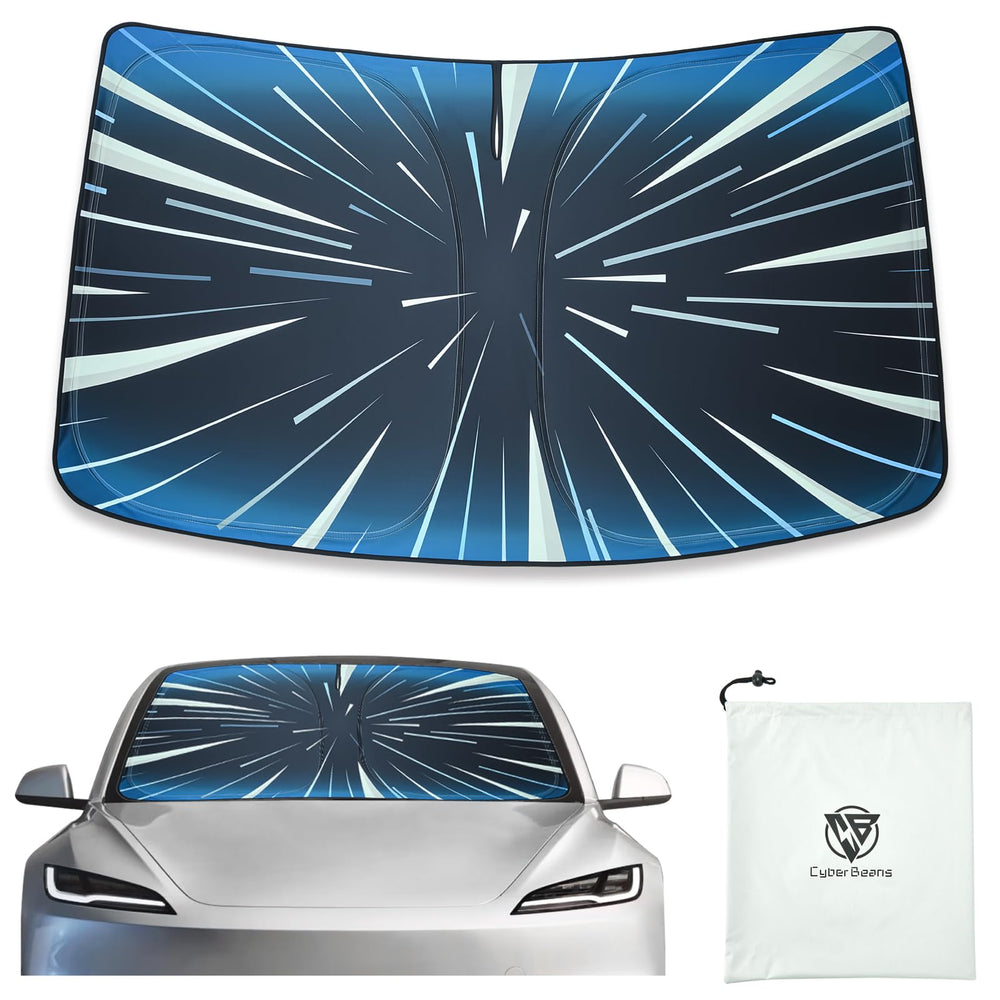 CYBERBEANS Ludicrous Sunshade front windshield for Tesla models reduces heat