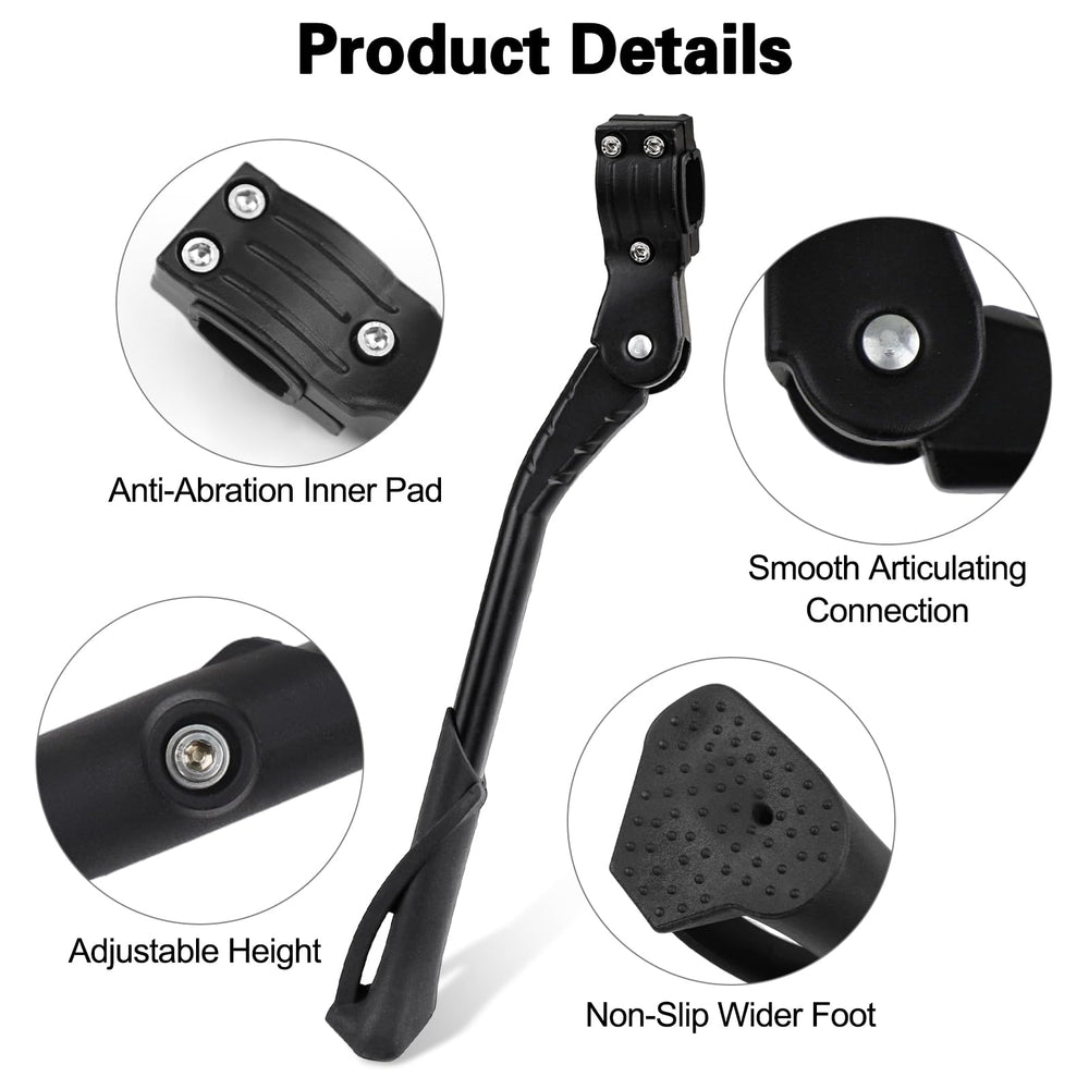 Cyfie bike kickstand wide anti-slip foot pad for better ground grip.