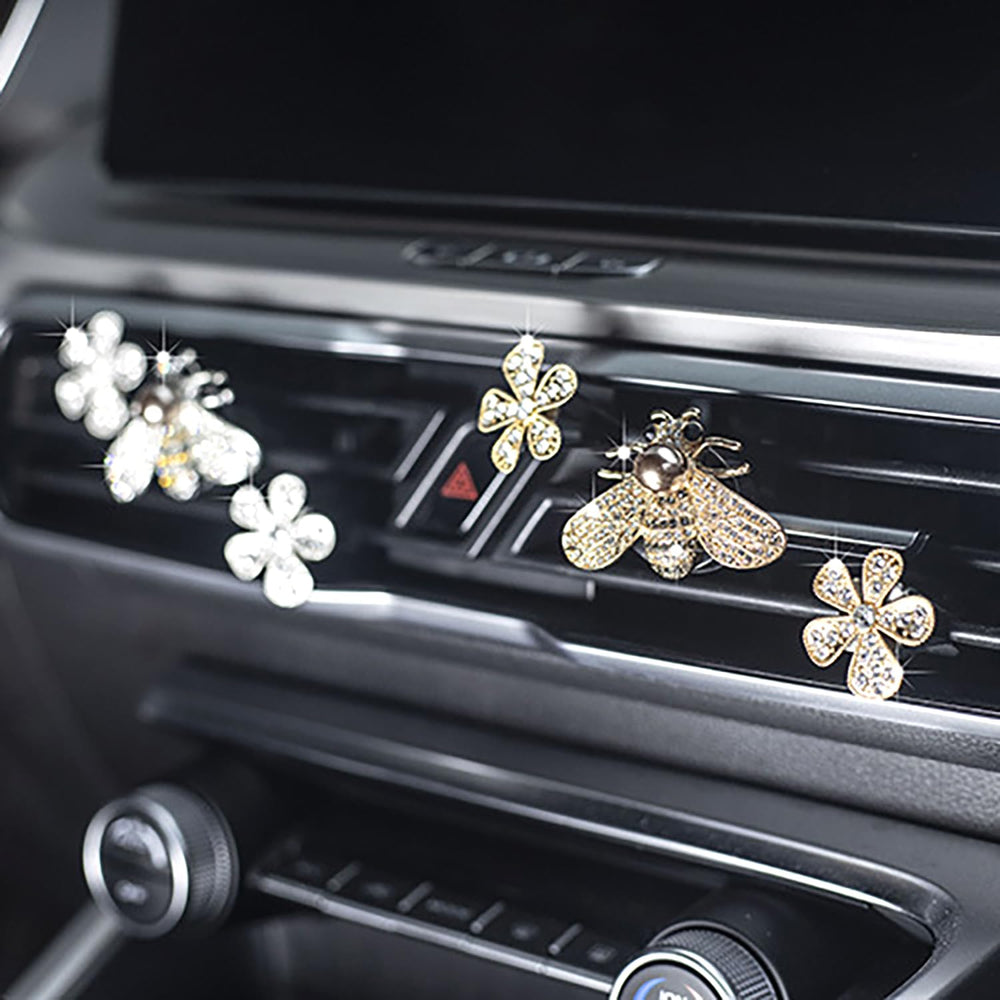 CYG&CL bling crystal bee car decor clip catches eye.