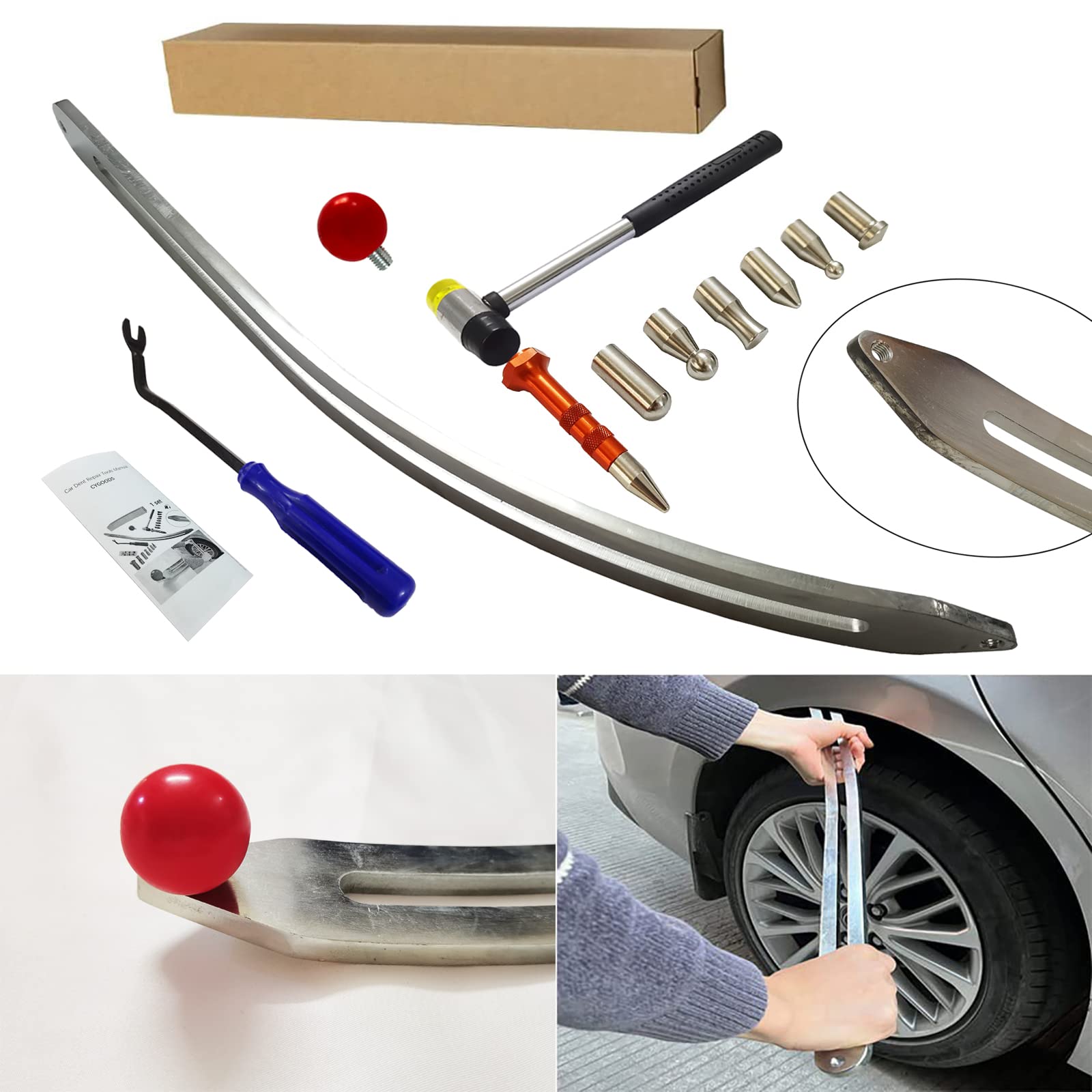 CYGOODS car dent repair kit puller demonstrates universal fender repair for DIY enthusiasts