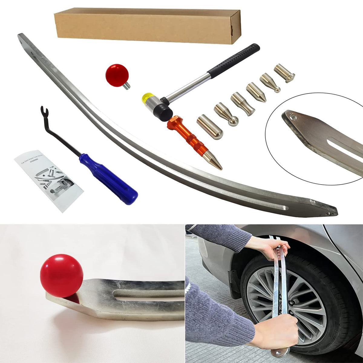 CYGOODS car dent repair kit puller demonstrates universal fender repair for DIY enthusiasts