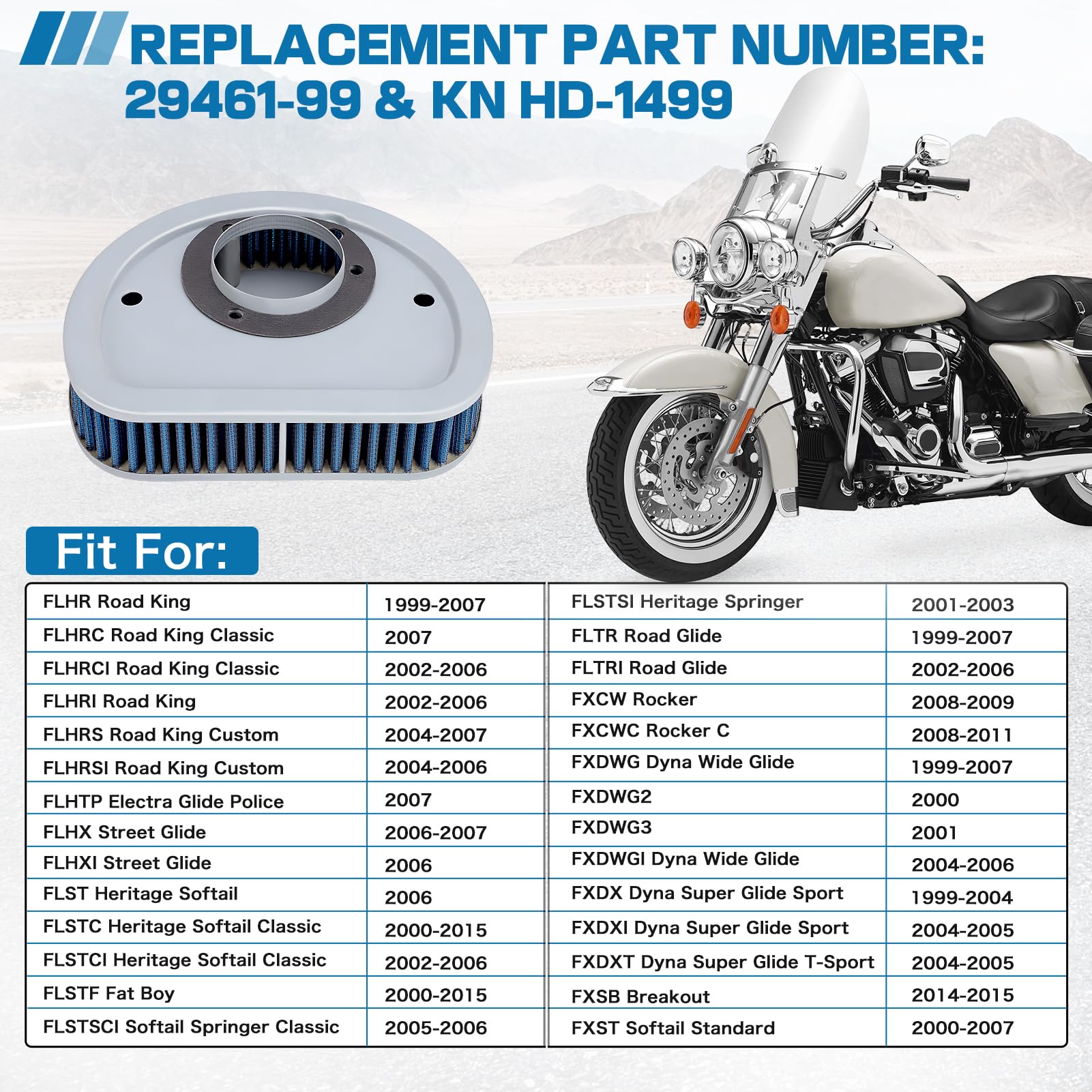Cyleto HD-1499 air filter close-up showing seal and media