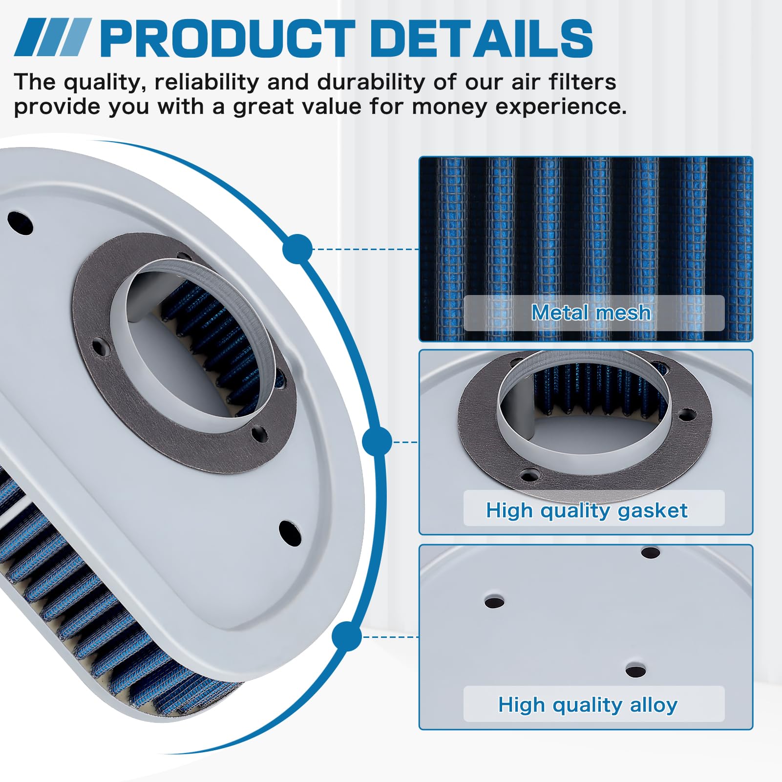 Cyleto HD-1499 air filter mounted on Softail Deluxe for reliable filtration