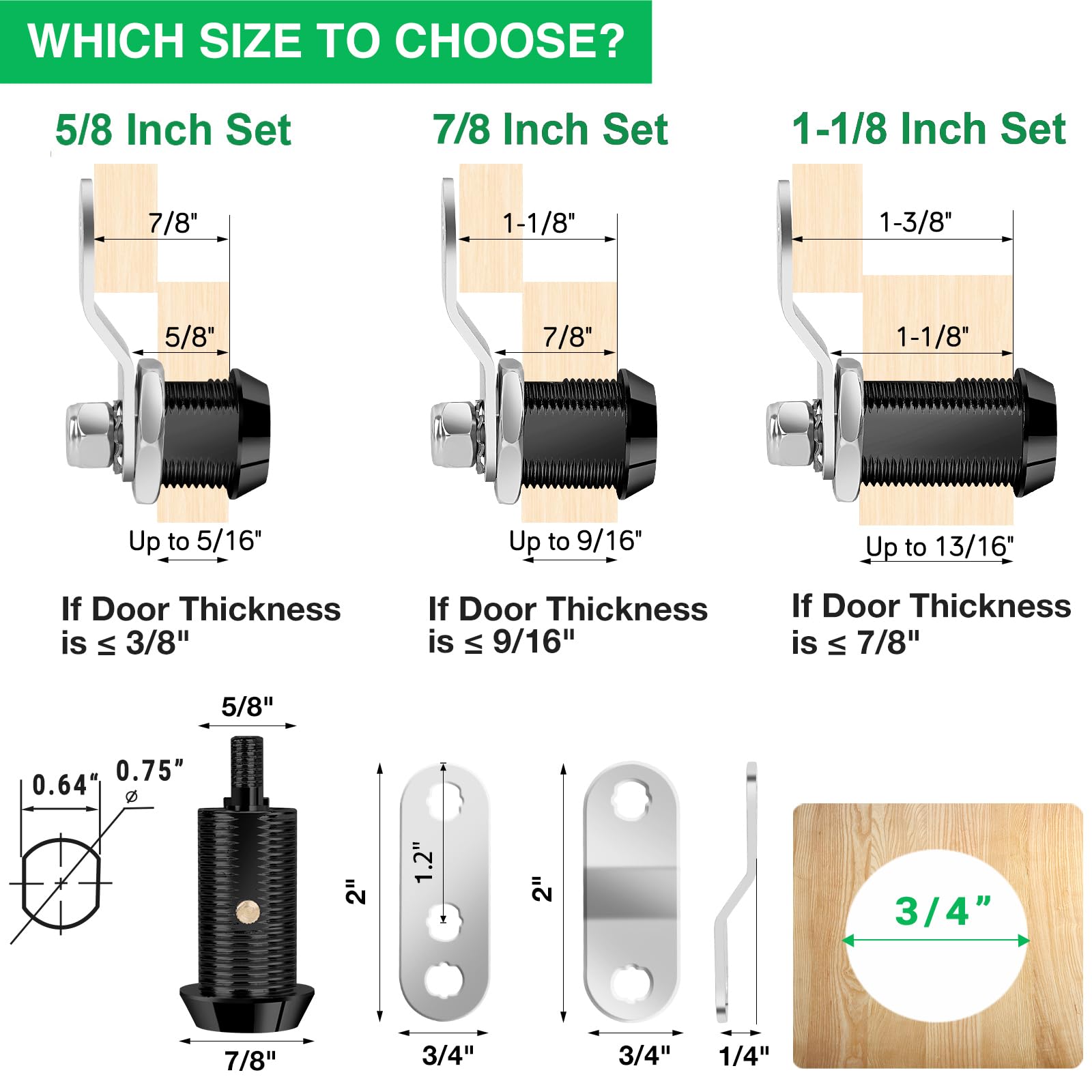 Cylinnda cam lock keyed-alike closeup highlights durable zinc alloy construction.