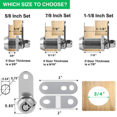 Cylinnda cam locks with keys clearly displayed for keyed-alike use.