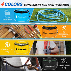 Cyrico yellow bag neatly stores electrical cords to prevent tangles.