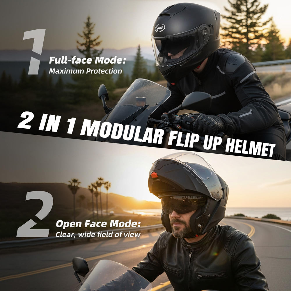 CYRIL modular helmet dual visor system close-up highlighting adaptable light control.