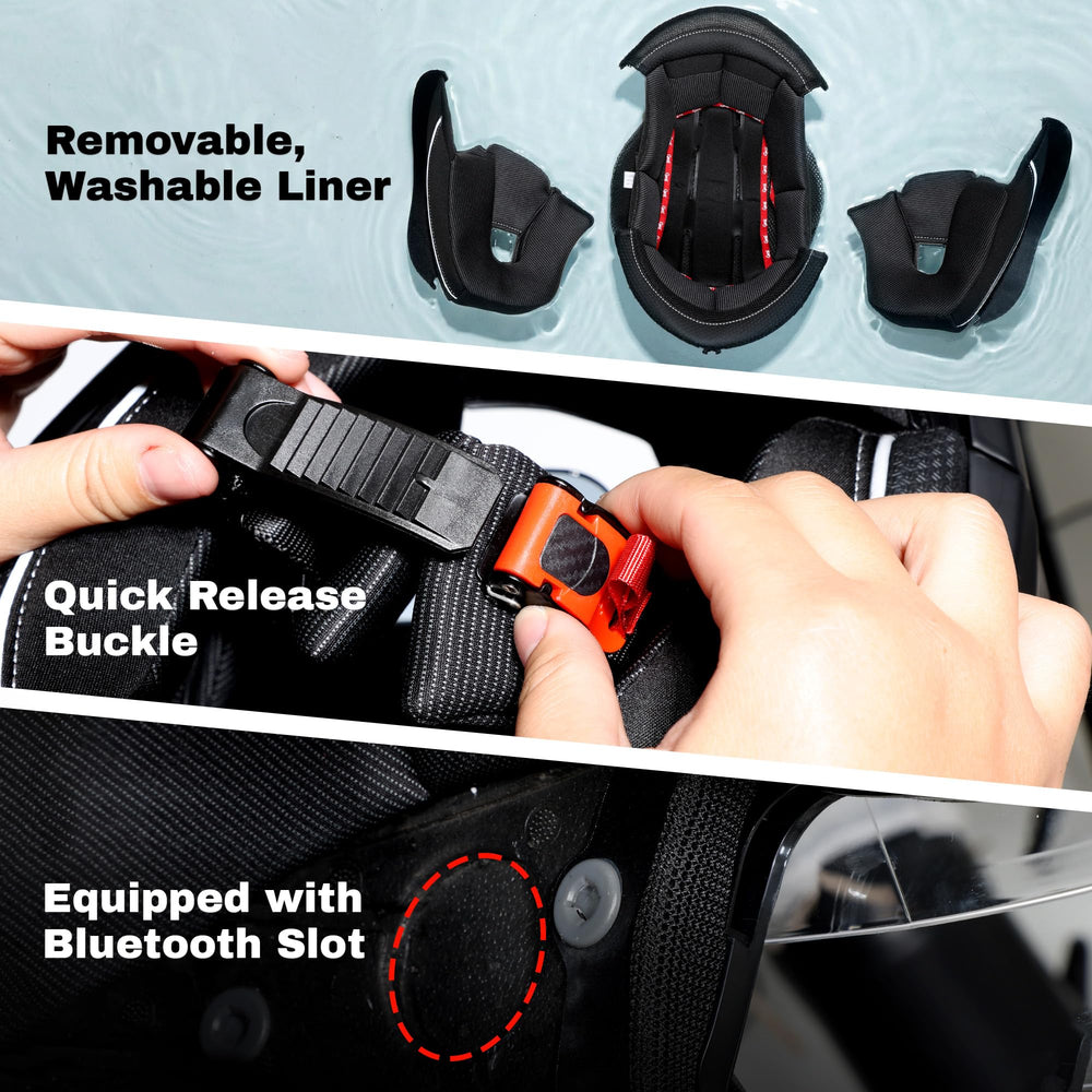 CYRIL modular helmet smoky outer visor provides shade in bright sun.