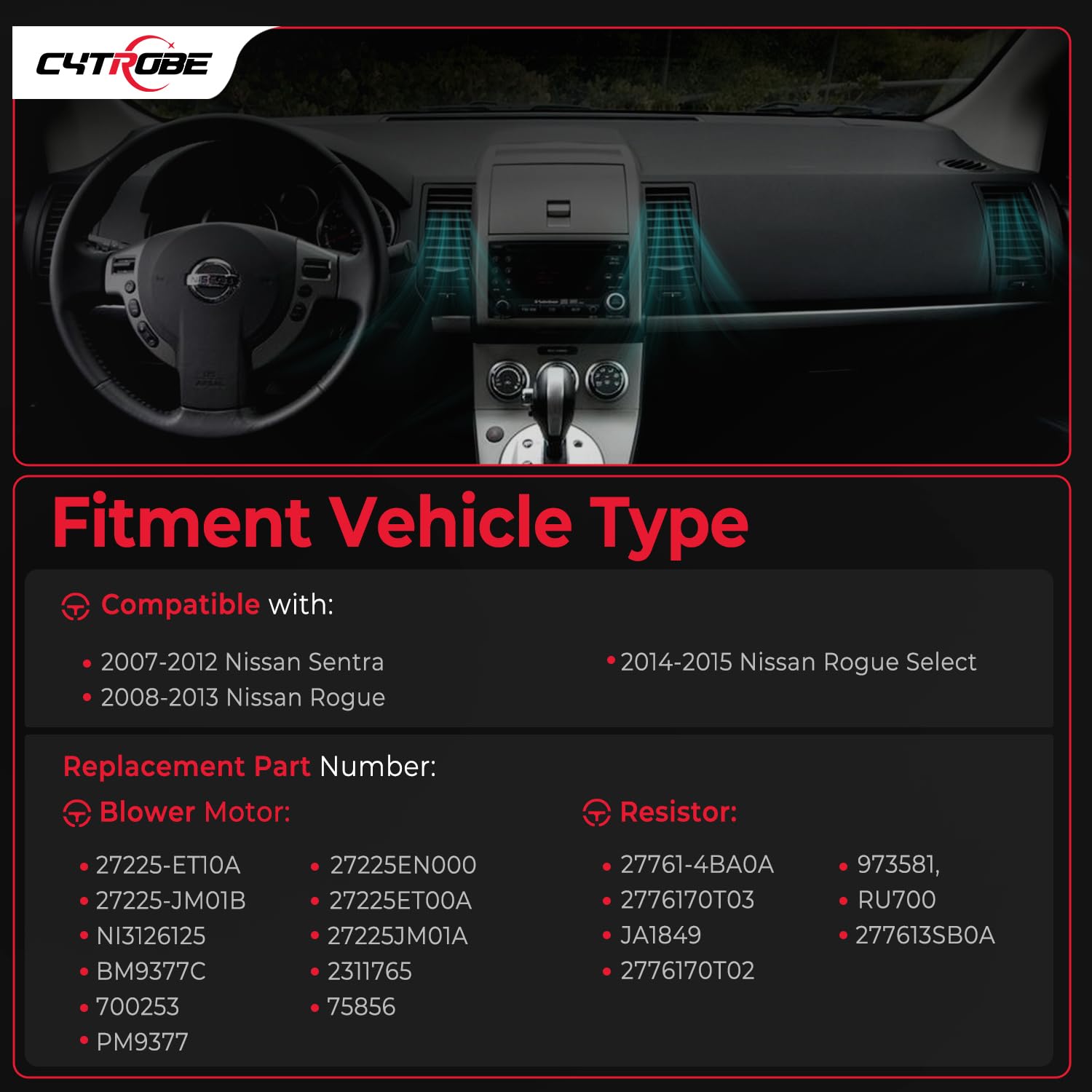 CYTROBE packaging shows included motor and resistor for easy replacement.
