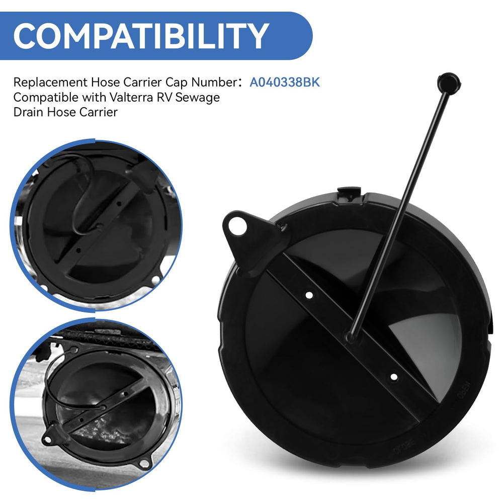 Valterra-compatible end cap and strap ensures tight seal during travel.