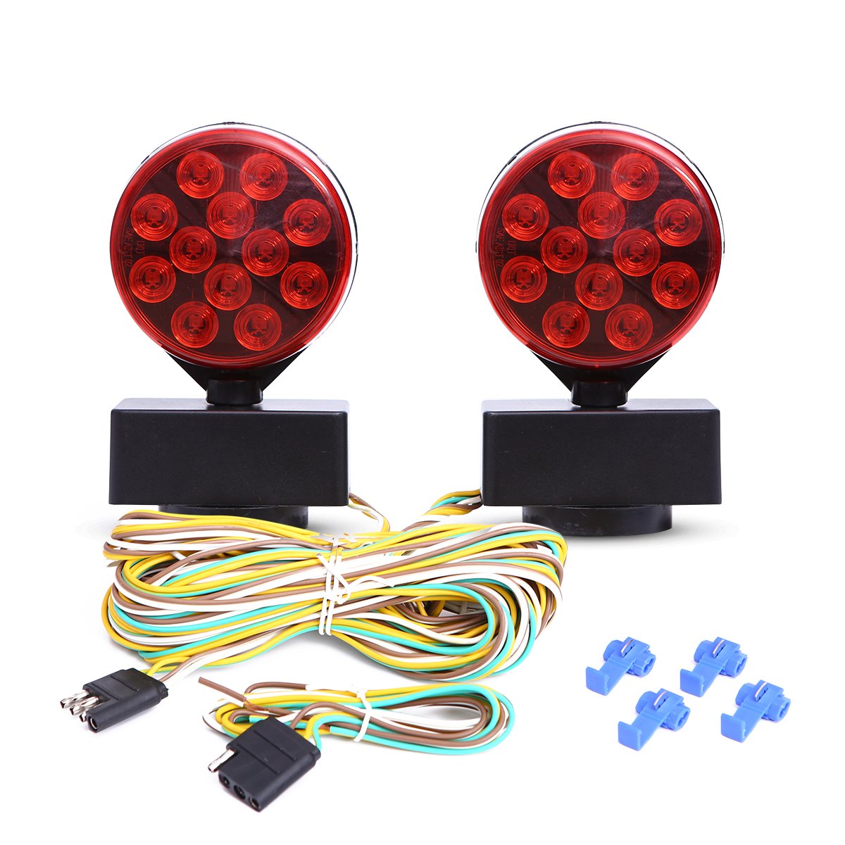 CZC AUTO 12V LED magnetic towing light kit with a strong base magnet for secure mounting
